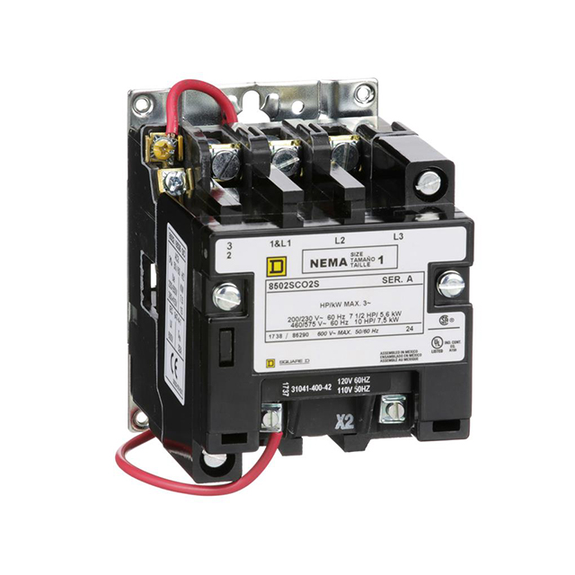 【8502SCO2V02S】CONTACTOR 600VAC 27AMP NEMA +OPT