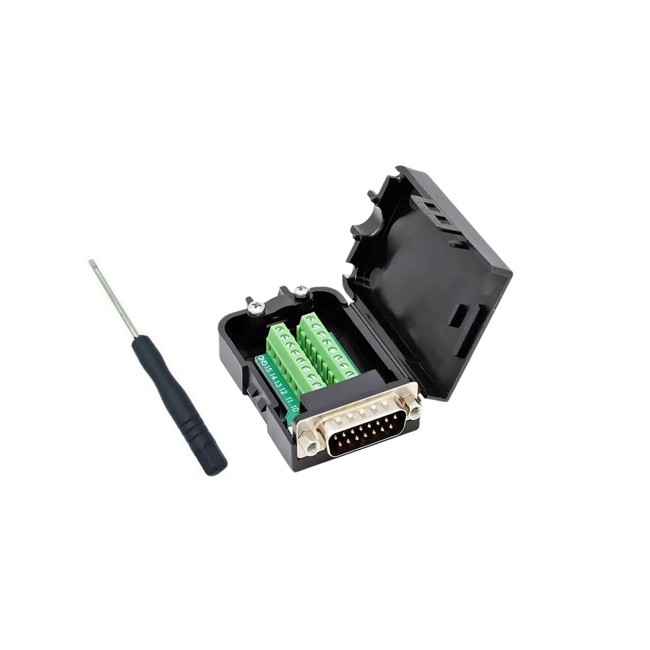 CONN D-SUB PLUG 15POS TERM BLK【DTB-15MP-KIT】