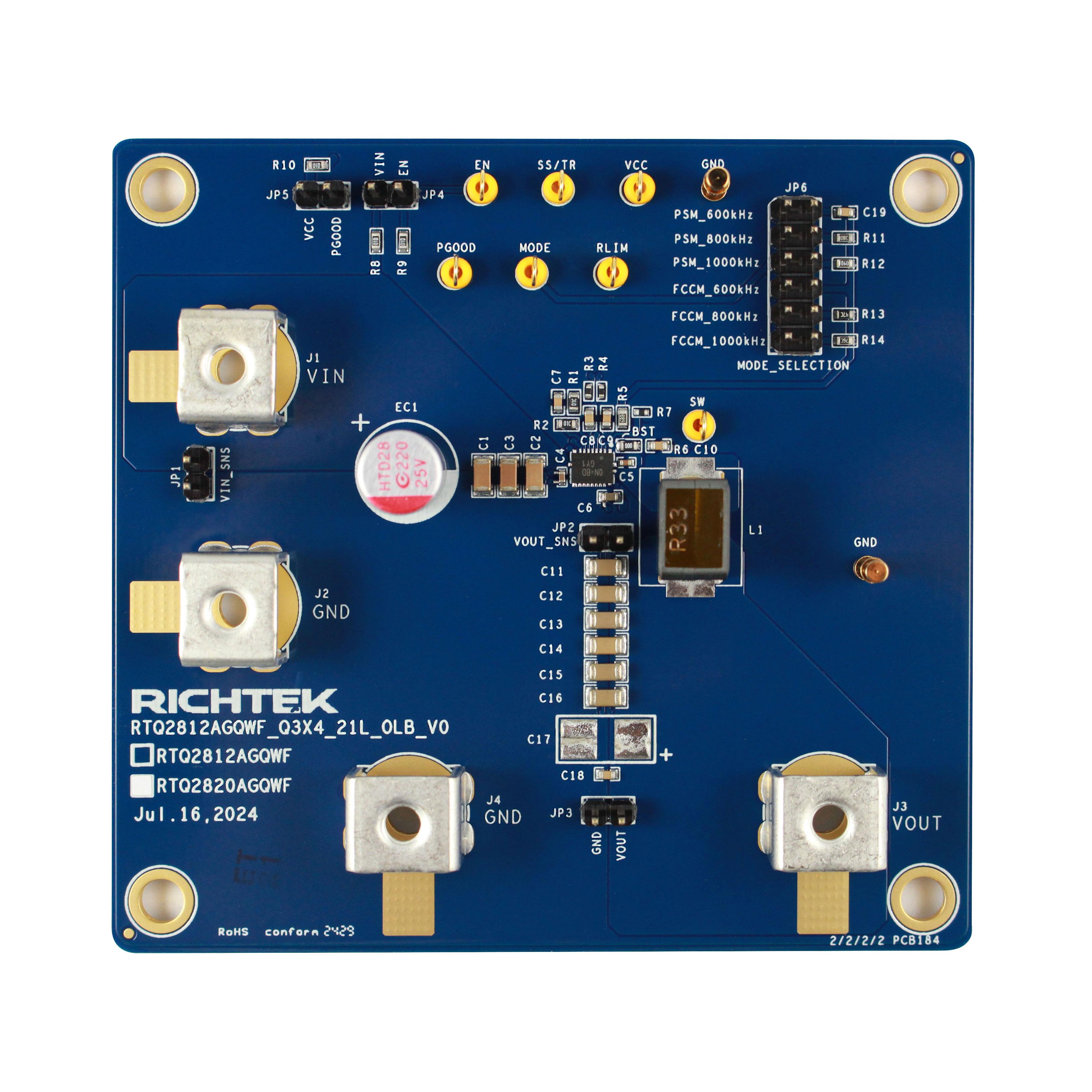 RTQ2820A評価ボード【EVB_RTQ2820AGQWF】
