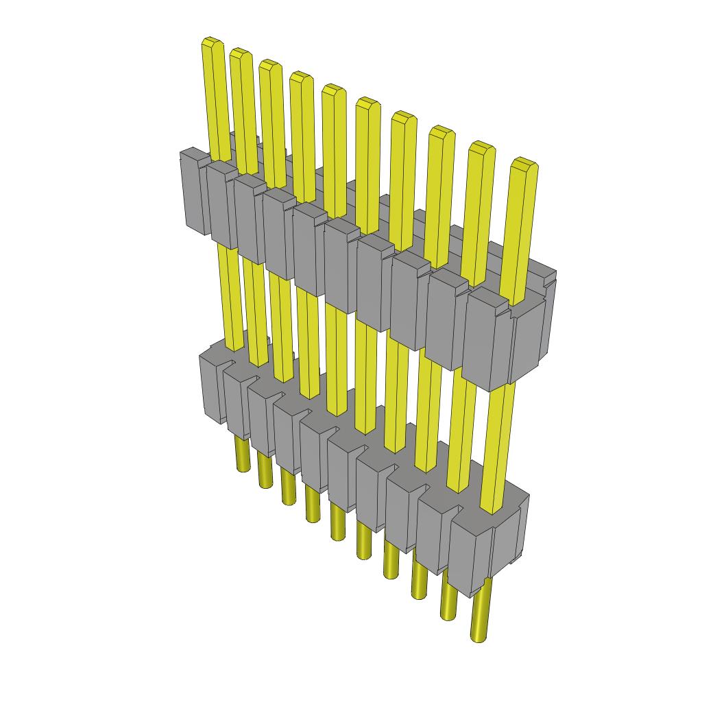 CONN HDR 10POS 0.05 STACK T/H【DWM-10-57-G-S-400】