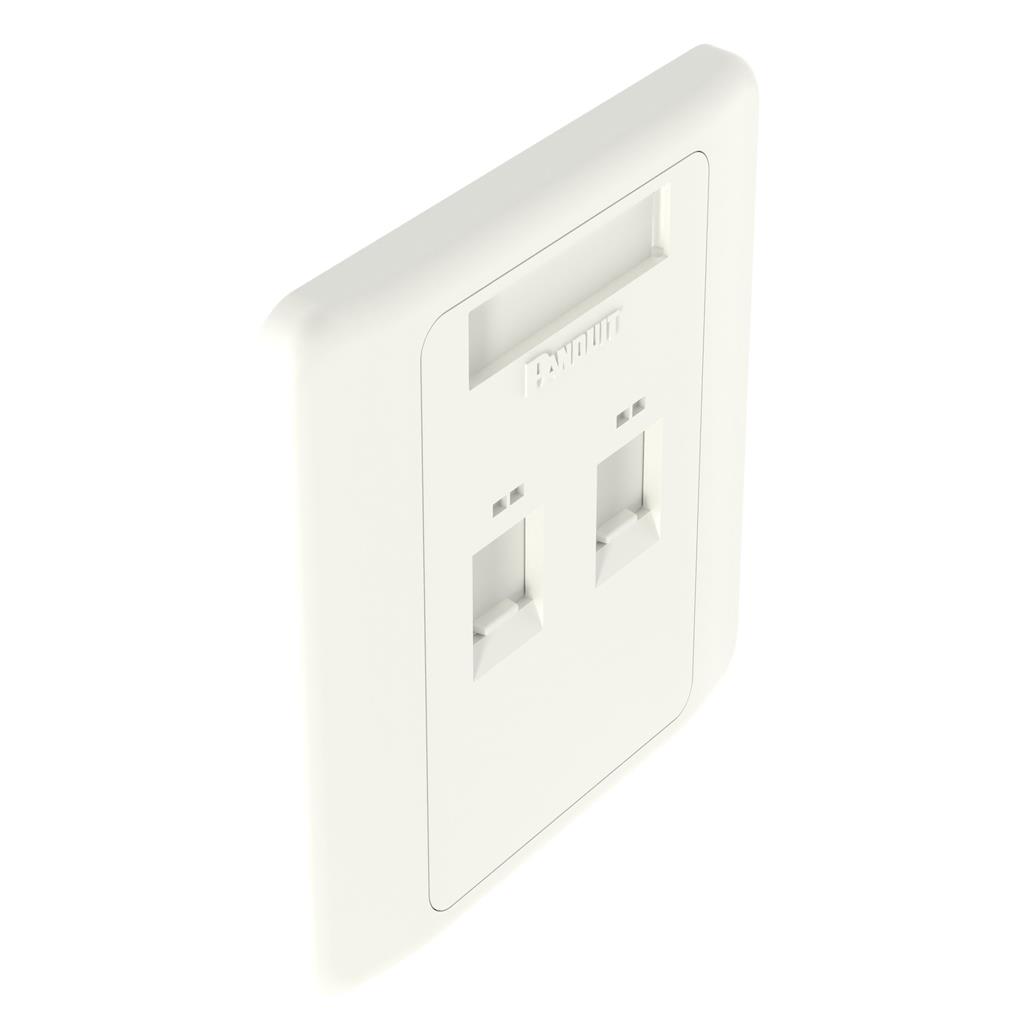 【NKFPL86F2SAW】FLAT SHUTTERED FACEPLATE, 2 PORT