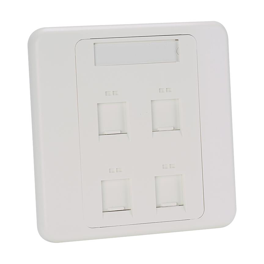 【NKFPLUKF4SAW】NETKEY FACEPLATE 4-PORT SHUTTERE