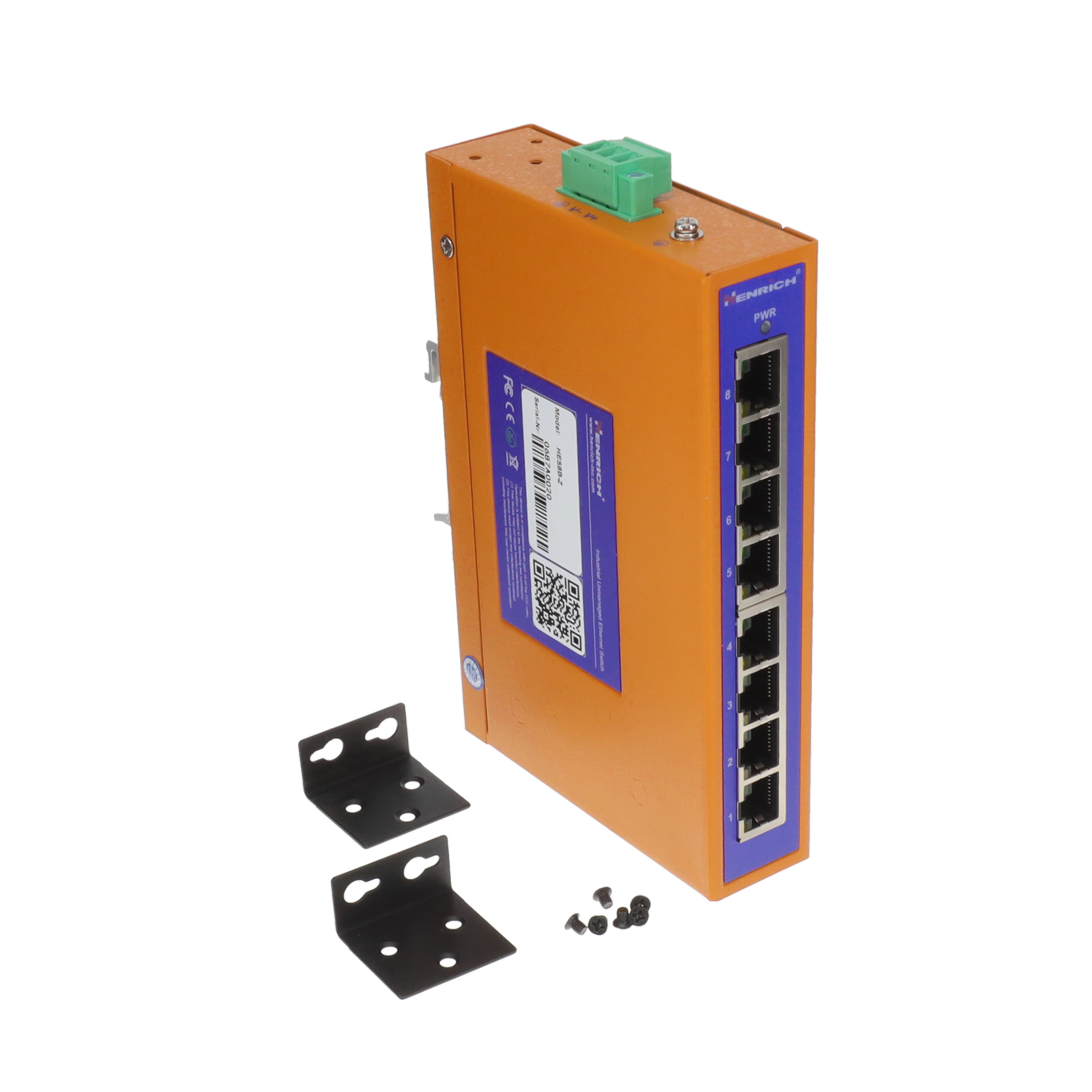 【HES8B-Z】DIN-RAIL UNMANAGED, 8 X 100MBPS
