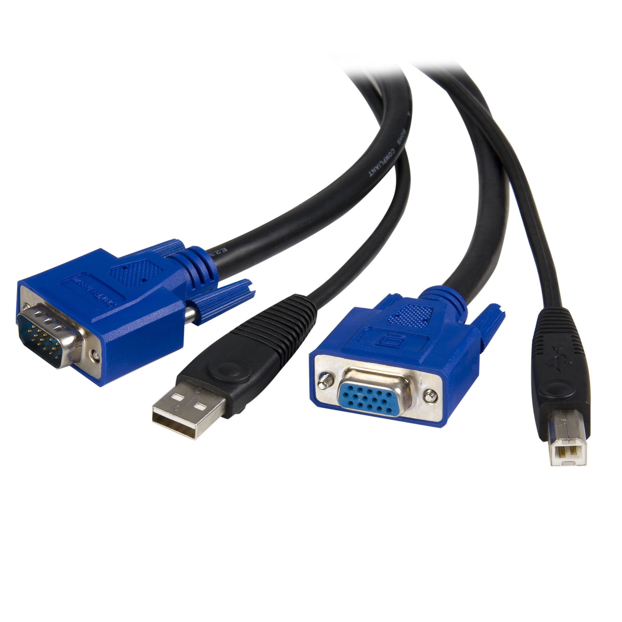 【SVUSB2N1_10】10 FT 2-IN-1 USB KVM CABLE