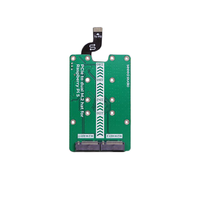 【103110064】PCIE2.0 TO DUAL M.2 HAT RPI5