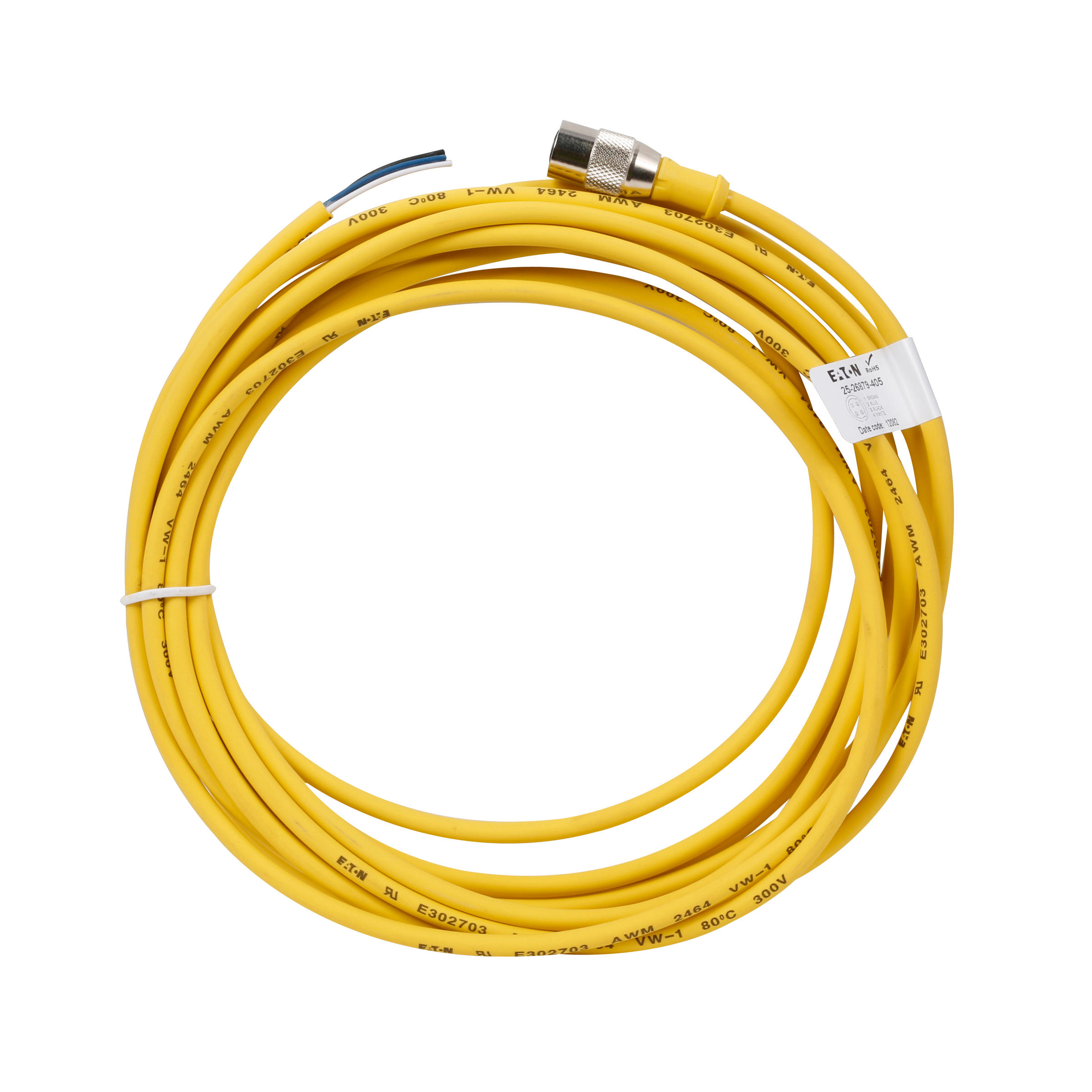 【CSAS4A4CY2205】CORDSET,AC,4P 4W,22GA,YEL,5M