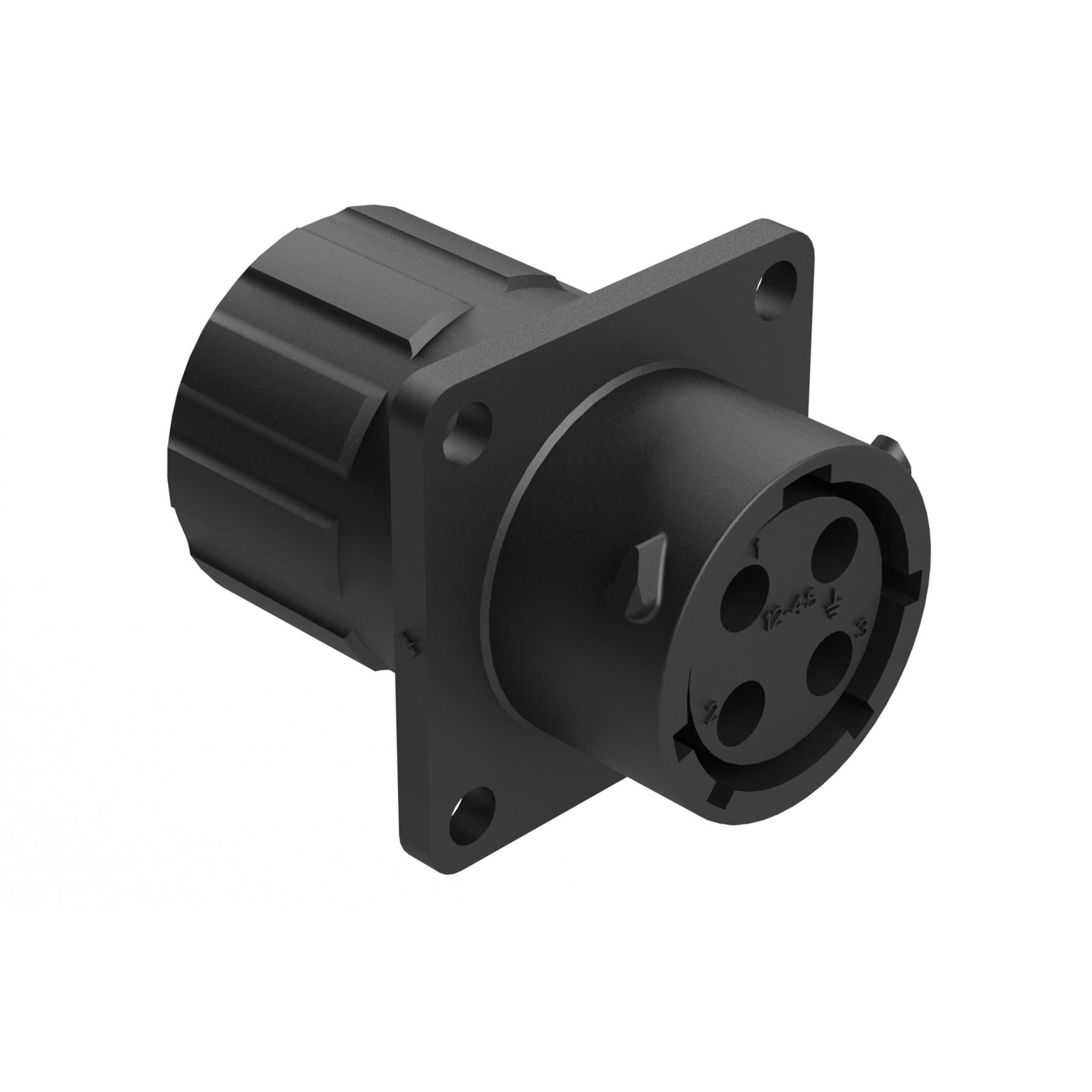 RECEPTACLE, SQUARE FLANGE, 4 POS【RTS012N4SHEC03R】