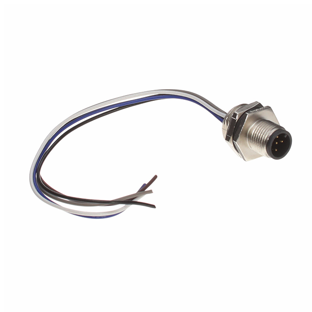 【M12A-05PMMC-SH8C15】CONN PLUG MALE 5P WIR LEAD 0.49'