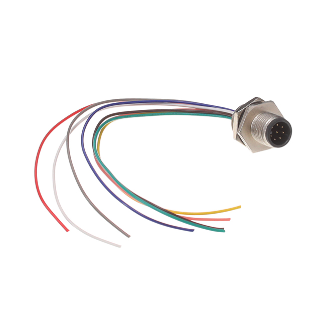 【M12A-08PMMS-SH8B15】CONN PLUG MALE 8P WIR LEAD 0.49'