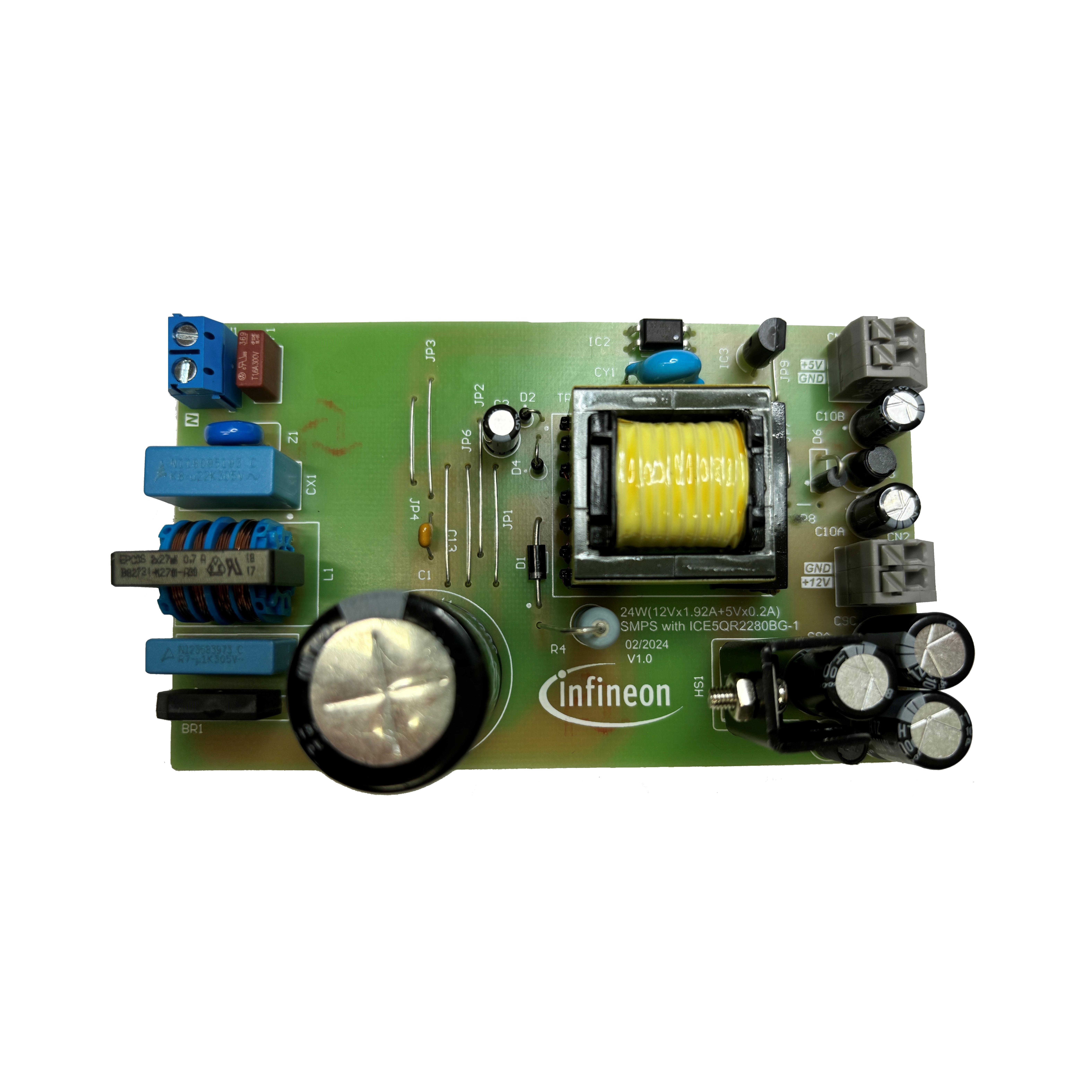 補助スイッチング電源用リファレンスボード(12V/24W)【REF5QR2280BG124W1TOBO1】