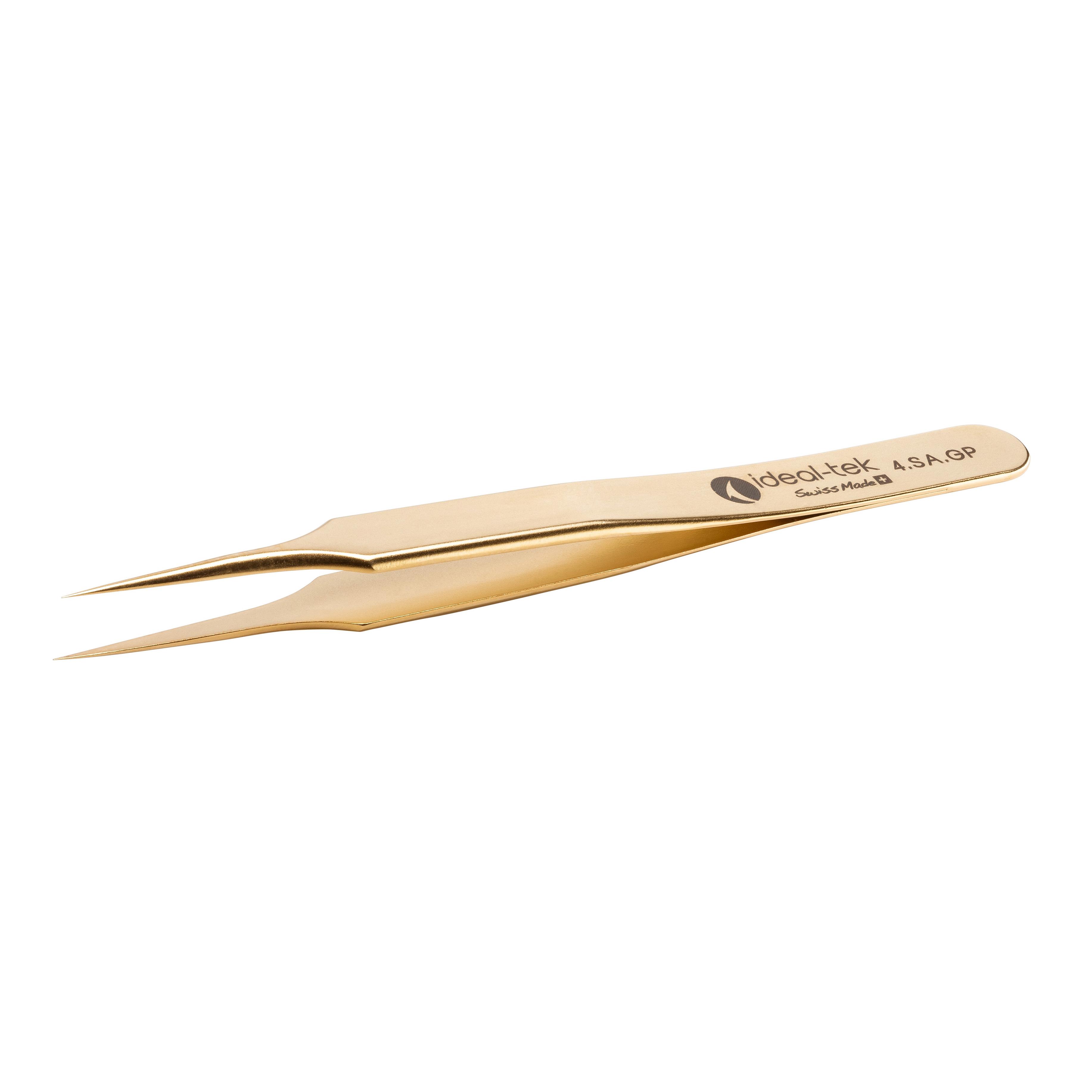 【4.SA.GP.0.ITU】GOLD PLATED TWEEZERS,SHARP,4.33"