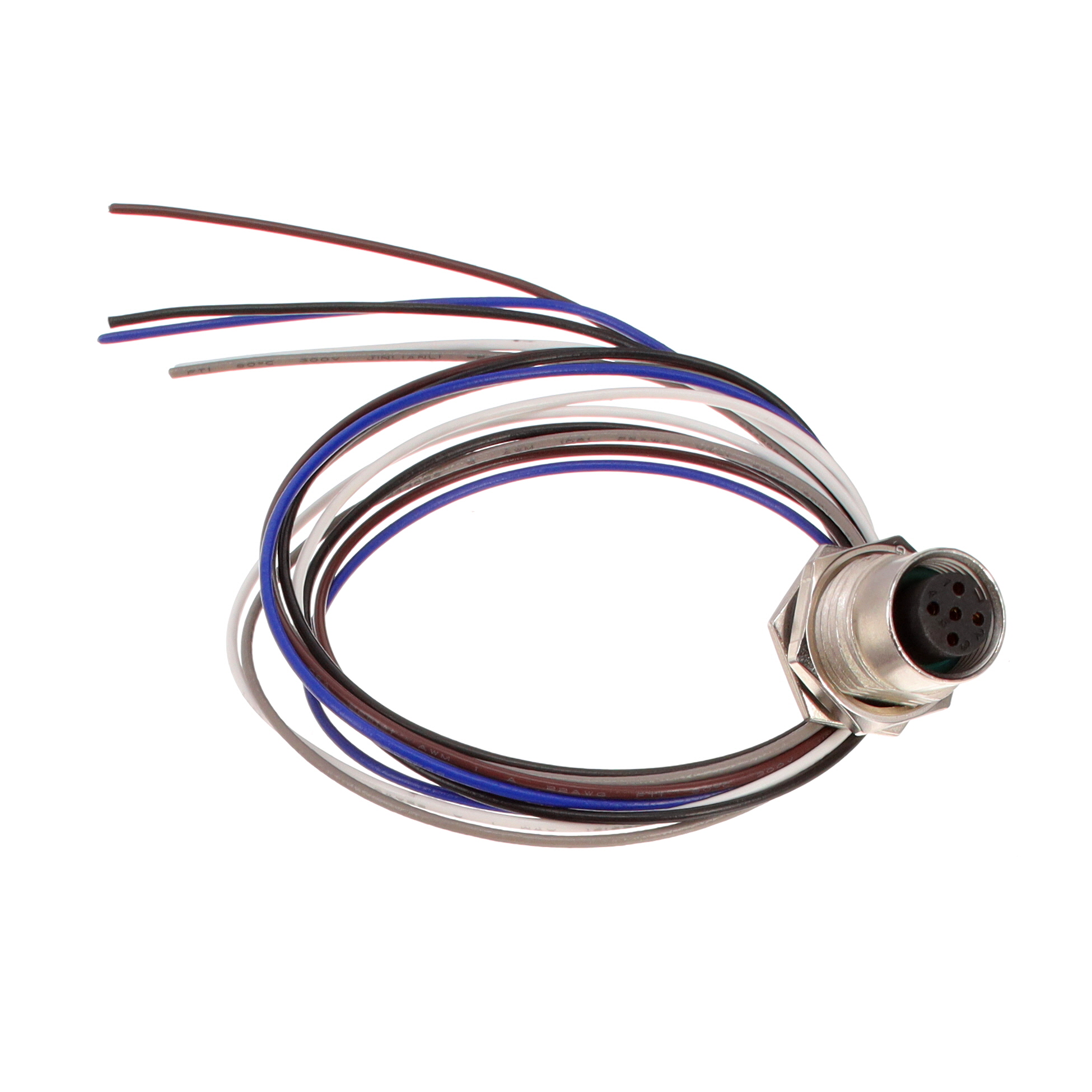 【M12A-05PFFC-SF8C50】CIRC CBL 5POS RCPT TO WIRE 1.64'