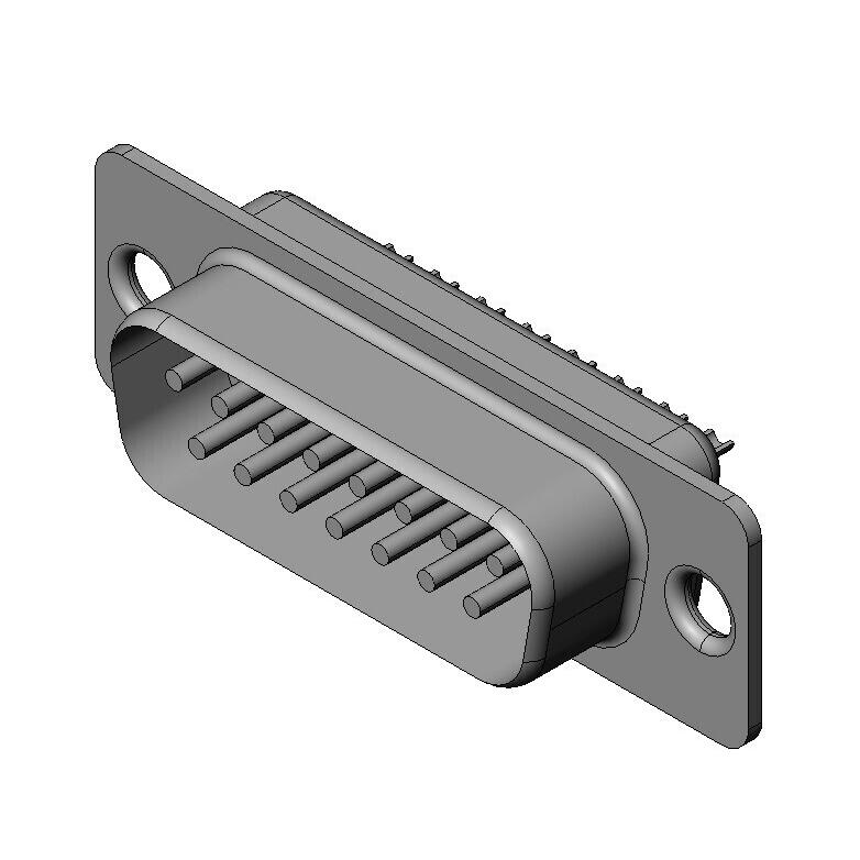 【DA-15PF-N】CONN D-SUB PLUG 15POS SOLDER CUP