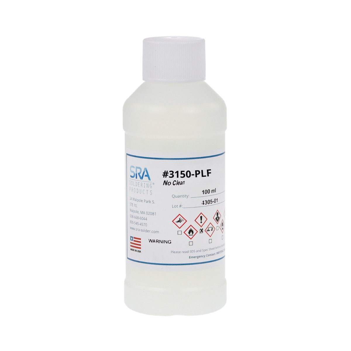 【FLS3150PLF-100ML】SRA #3150-PLF NO-CLEAN SOLVENT-B