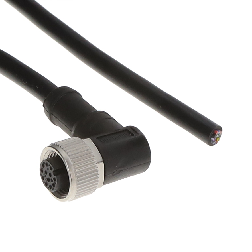 【M12A-12BFFM-SR8D01】CBL 12POS PLUG RA TO WIRE 3.28'