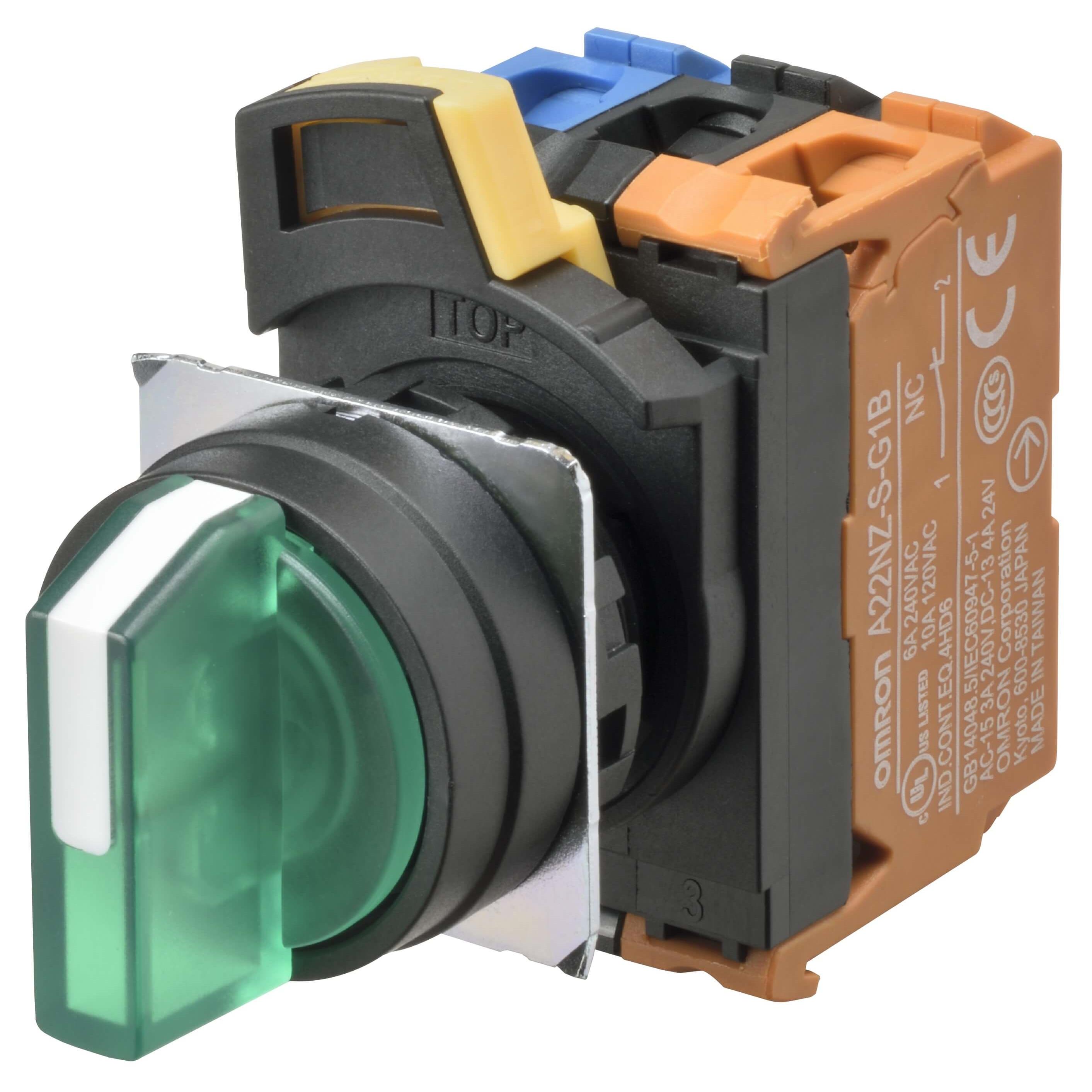 SWITCH SELECT 2POS DPST 10A 120V【A22NW-2BL-TGA-G101-GC】