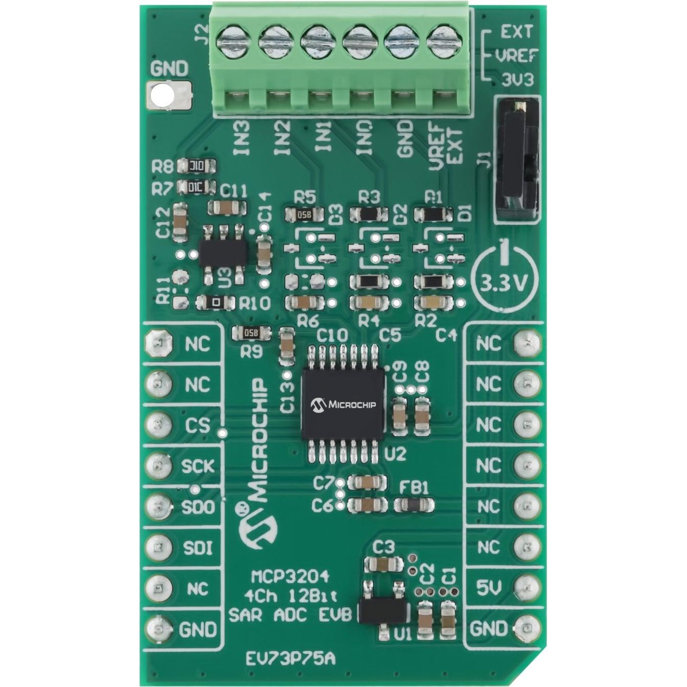 【EV73P75A】MCP3204 4CH 12BIT SAR ADC EVB