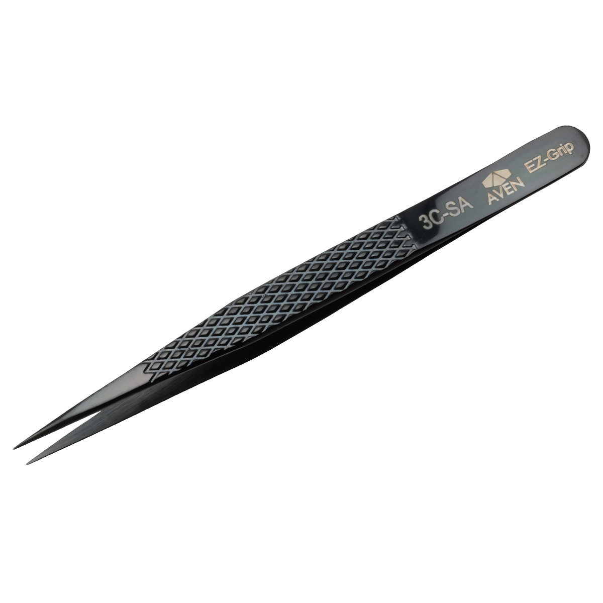 EZ GRIP TWEEZERS PATTERN #3C SS【18056EGBLK】