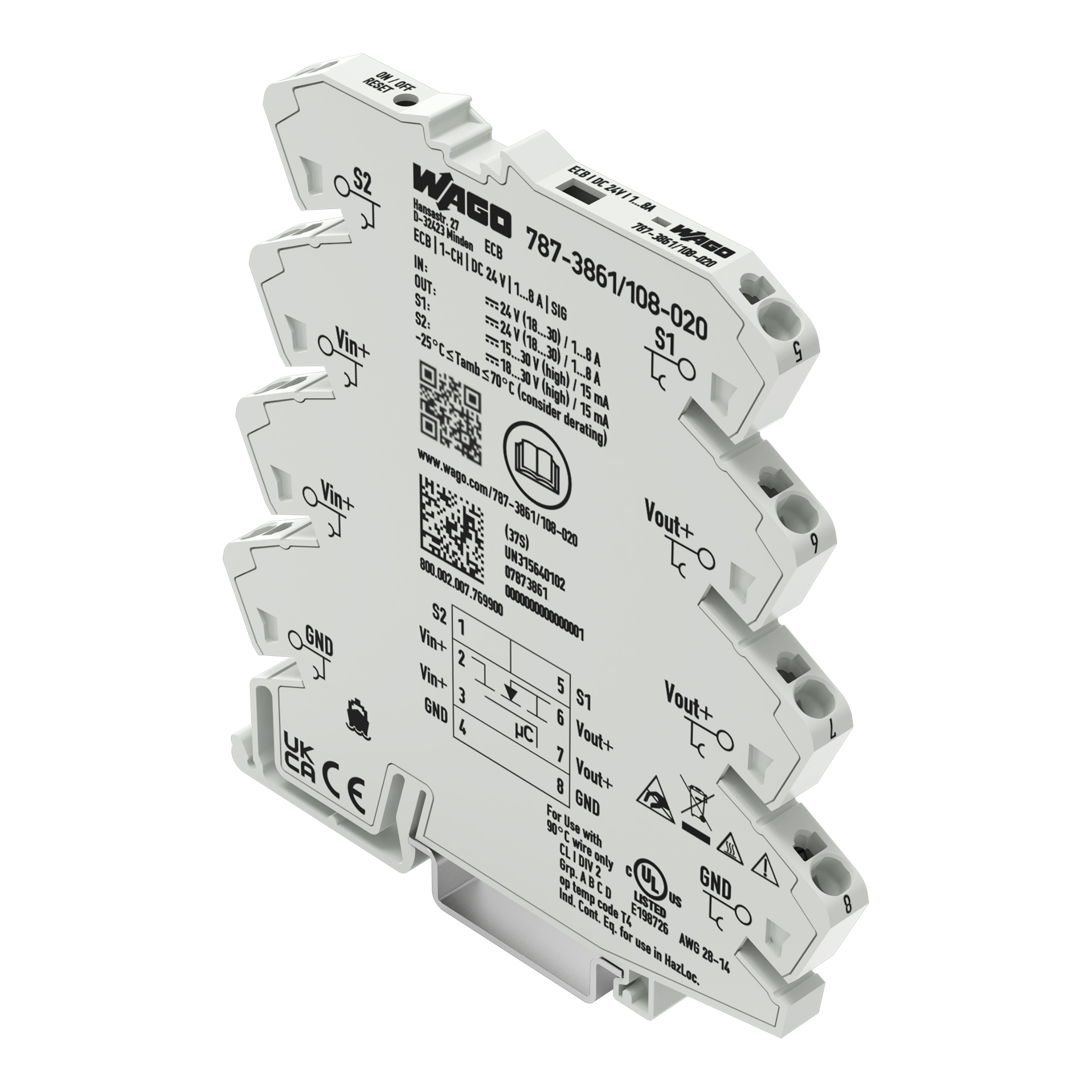 【787-3861/108-020】ELECTRONIC CIRCUIT BREAKER; 1-CH