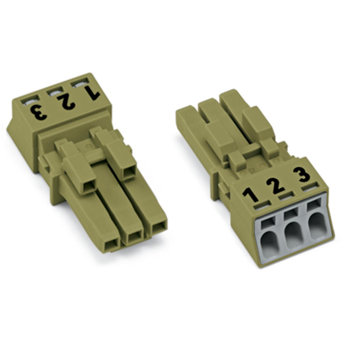 【890-263】SOCKET, 3-POLE, LIGHT GREEN