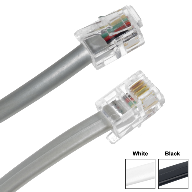 【512-26-6600-WH-0010F】6P6C, STRAIGHT 10', WHITE, REVER