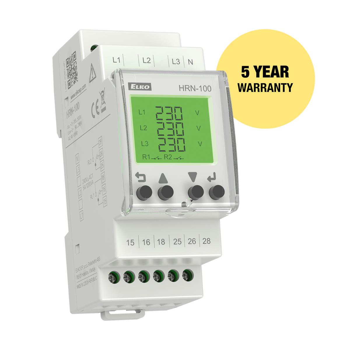 【HRN-100】DIN 3P MULTIF LCD VOLT MONITOR 2