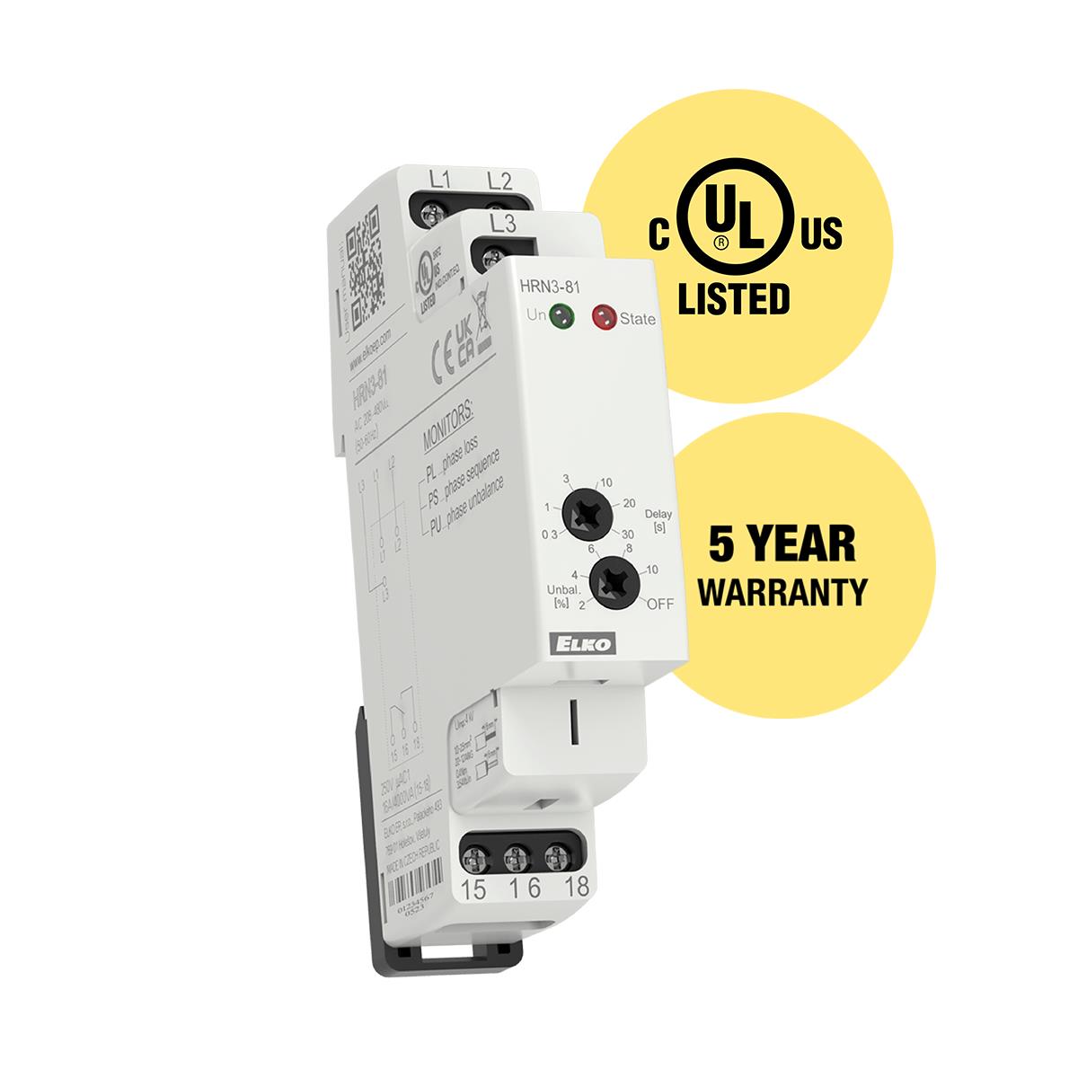 【HRN3-81】DIN 3P VOLT MON FIXED 208-480V