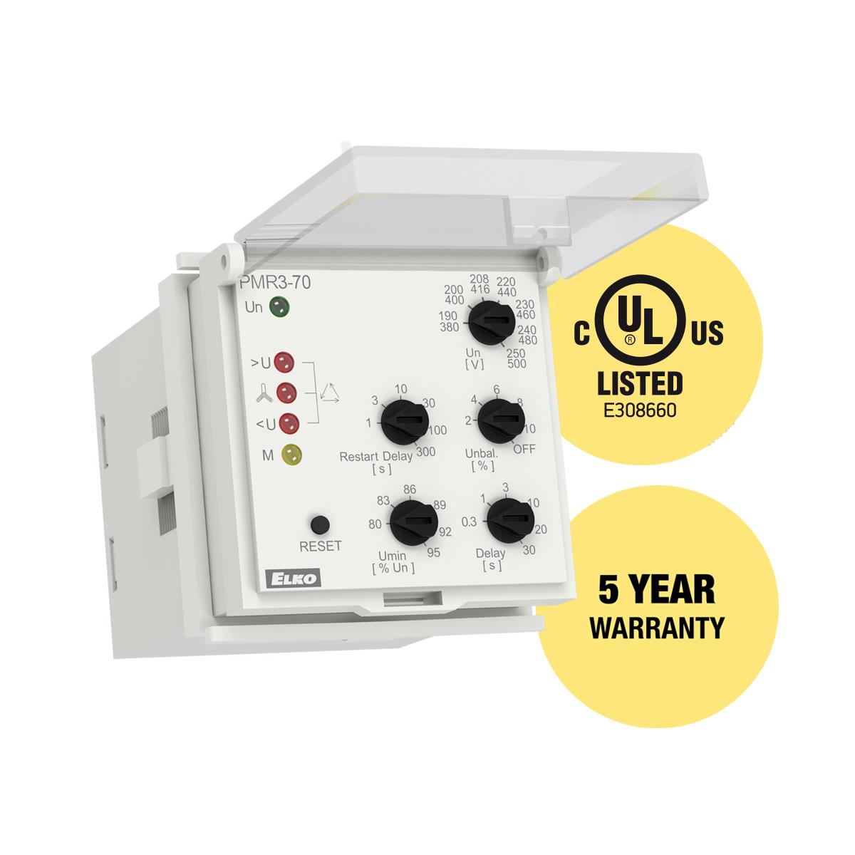 【PMR3-70】SOCKET 3P VOLT MON ADJ 190-500V