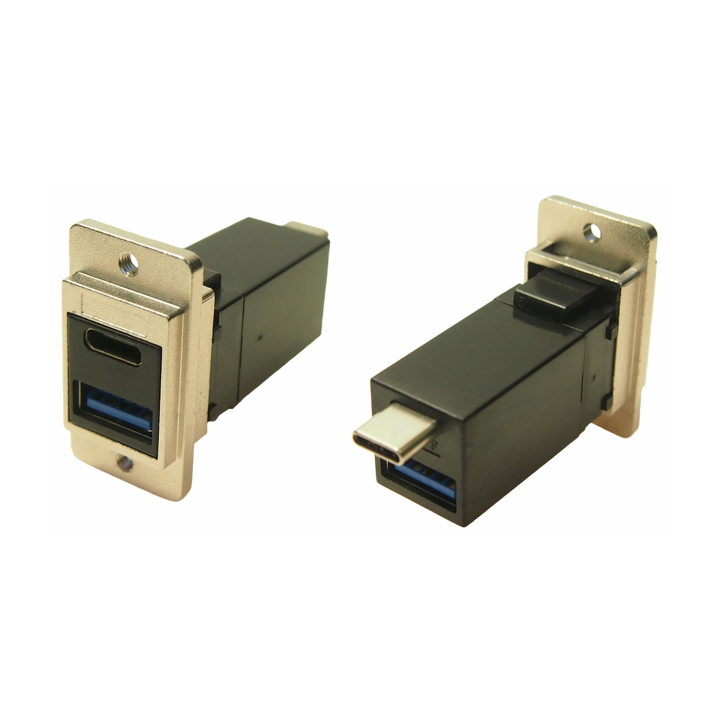 【CP30735M3】DUALSLIM METAL USBC+USB3.0 A-A M