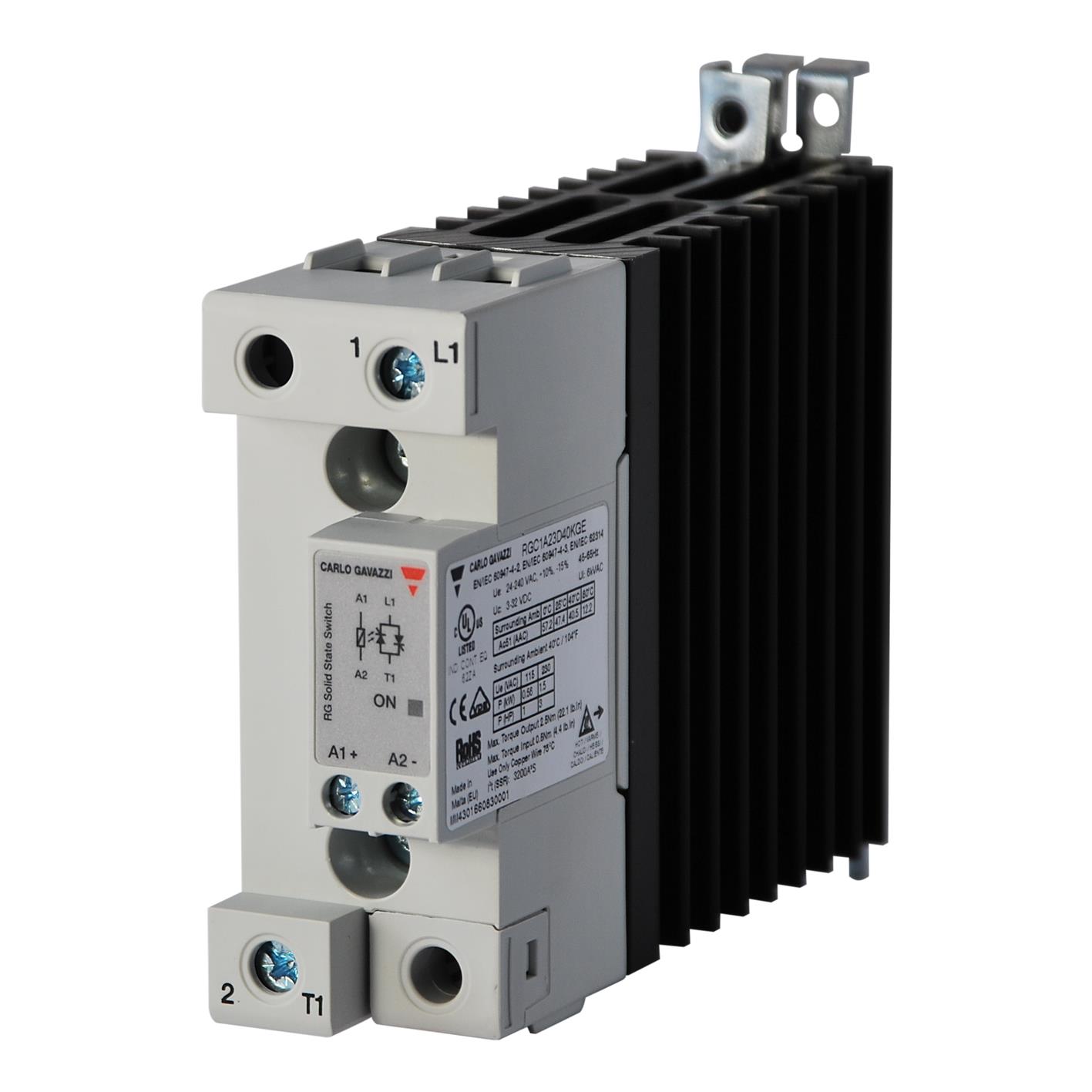 【RGH1A60A41KGE】1-POLE DIN-RAIL MOUNT SSR, E-LAY