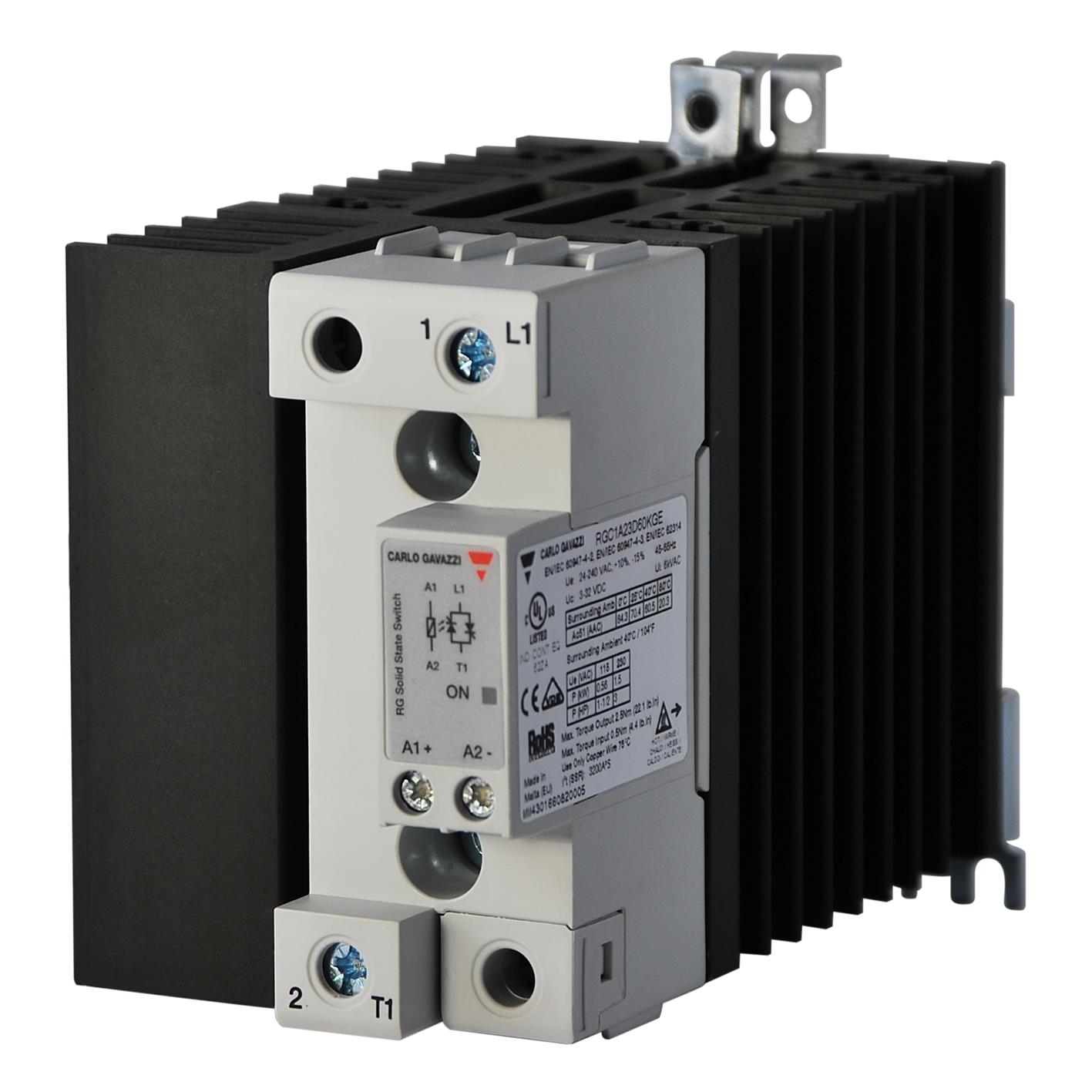 1-POLE DIN-RAIL MOUNT SSR, E-LAY【RGC1A23A60KGE】