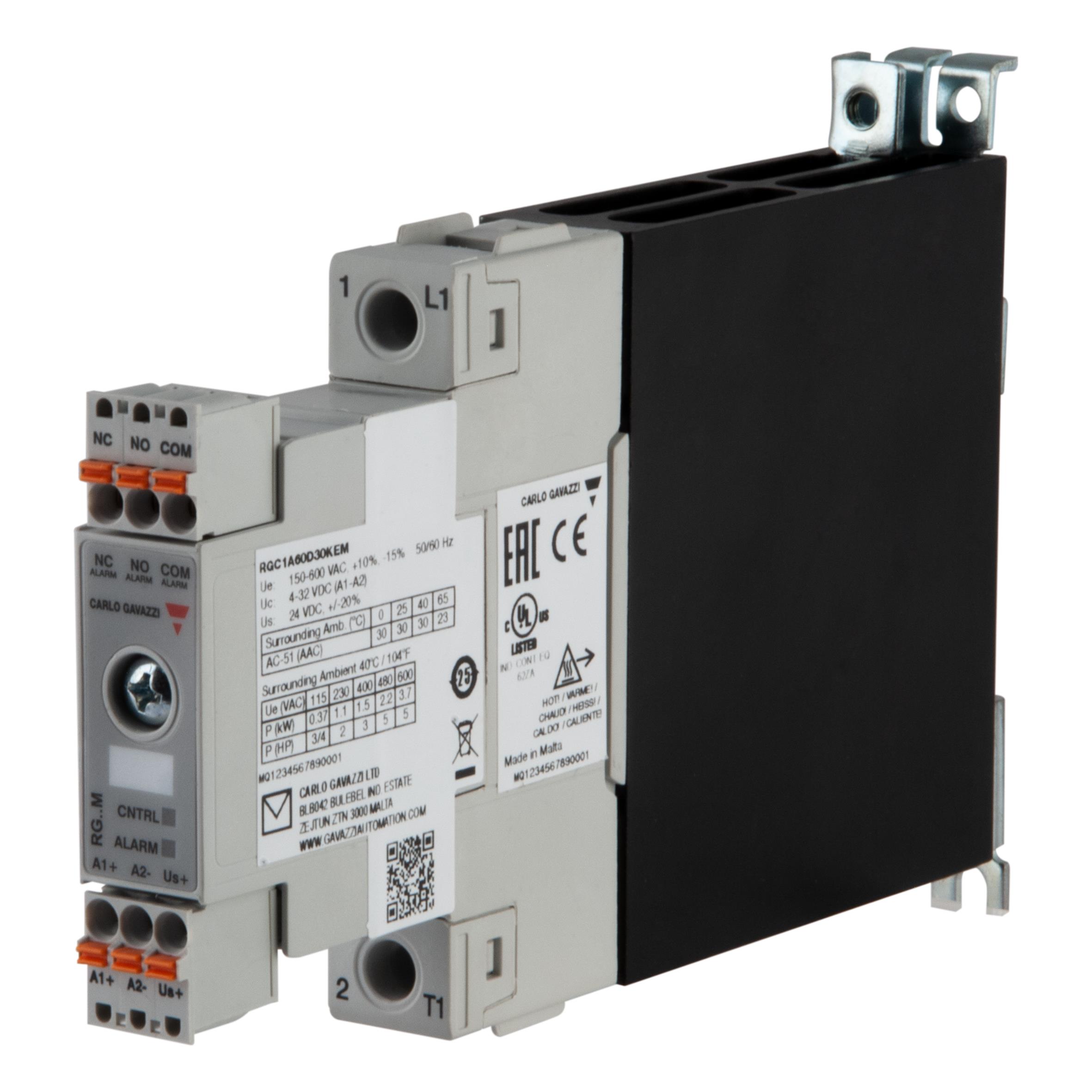 1-POLE DIN-RAIL MOUNT SSR, E-LAY【RGC1A60D30KEM】