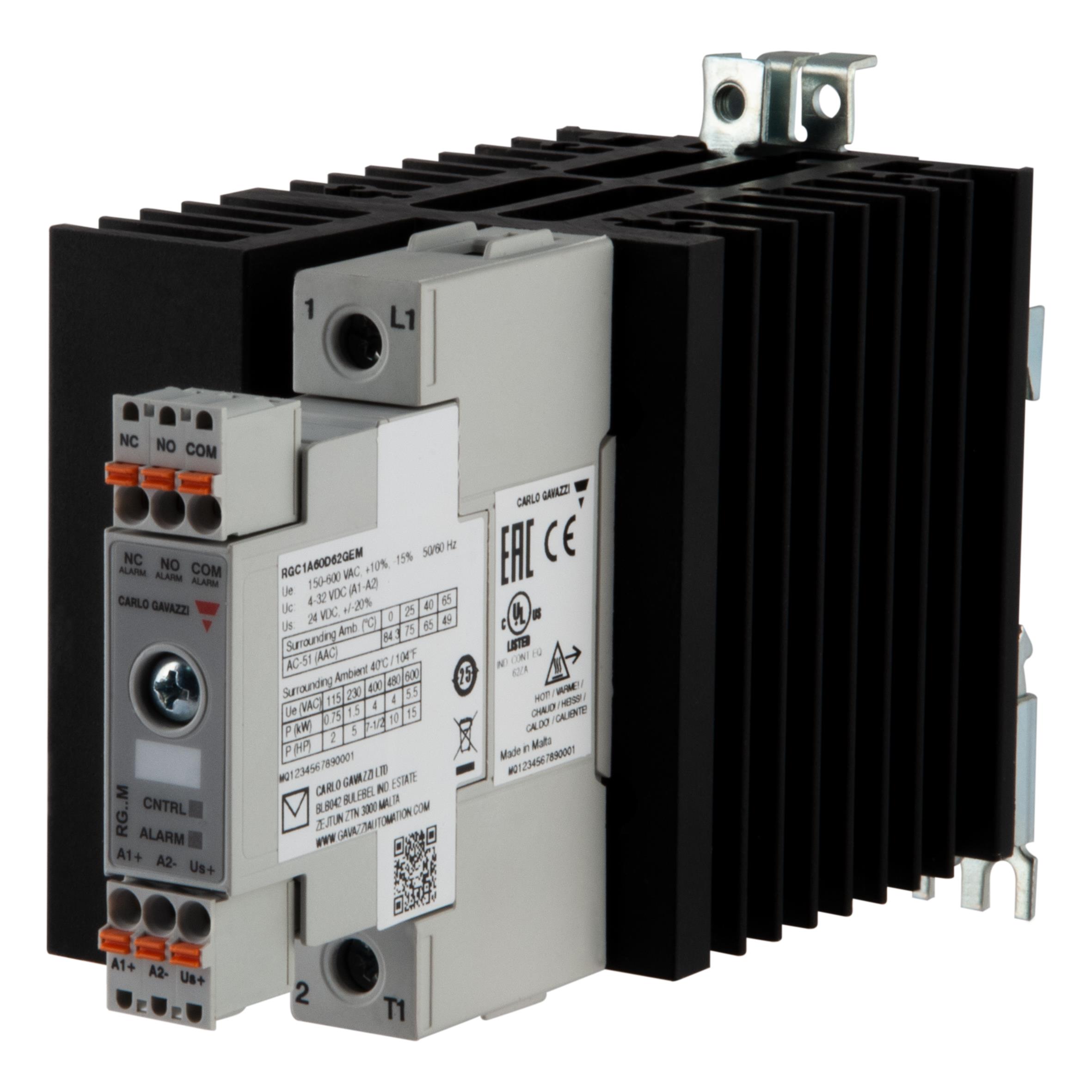 1-POLE DIN-RAIL MOUNT SSR, E-LAY【RGC1A60D62GEM】