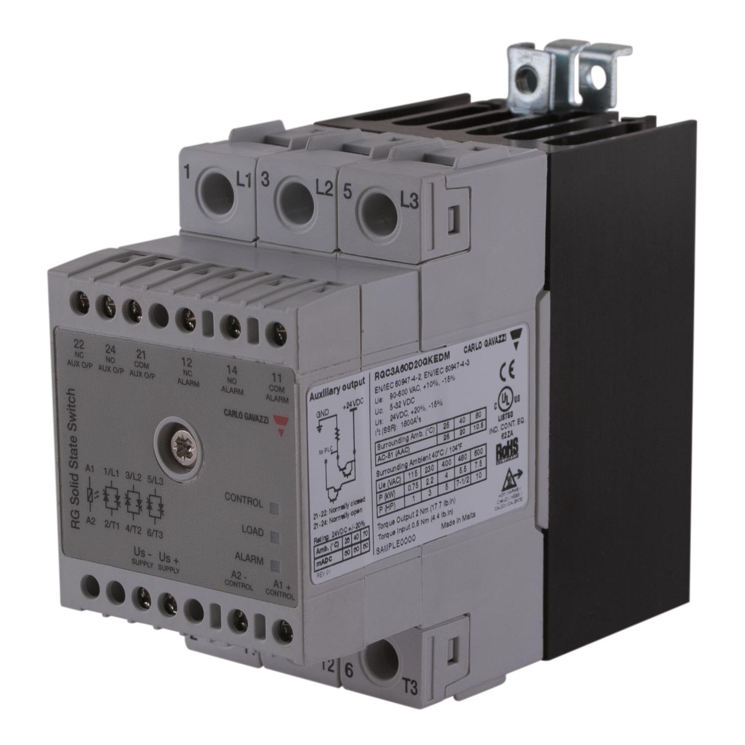 2-POLE DIN-RAIL MOUNT SSR, ZERO-【RGC2A60D25GKEDM】