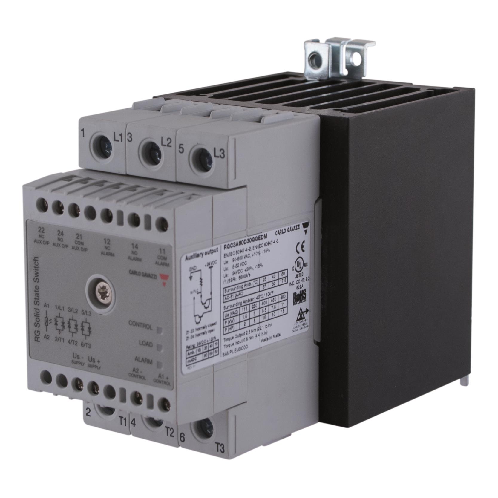 3-POLE DIN-RAIL MOUNT SSR, ZERO-【RGC3A60A30GGEAM】