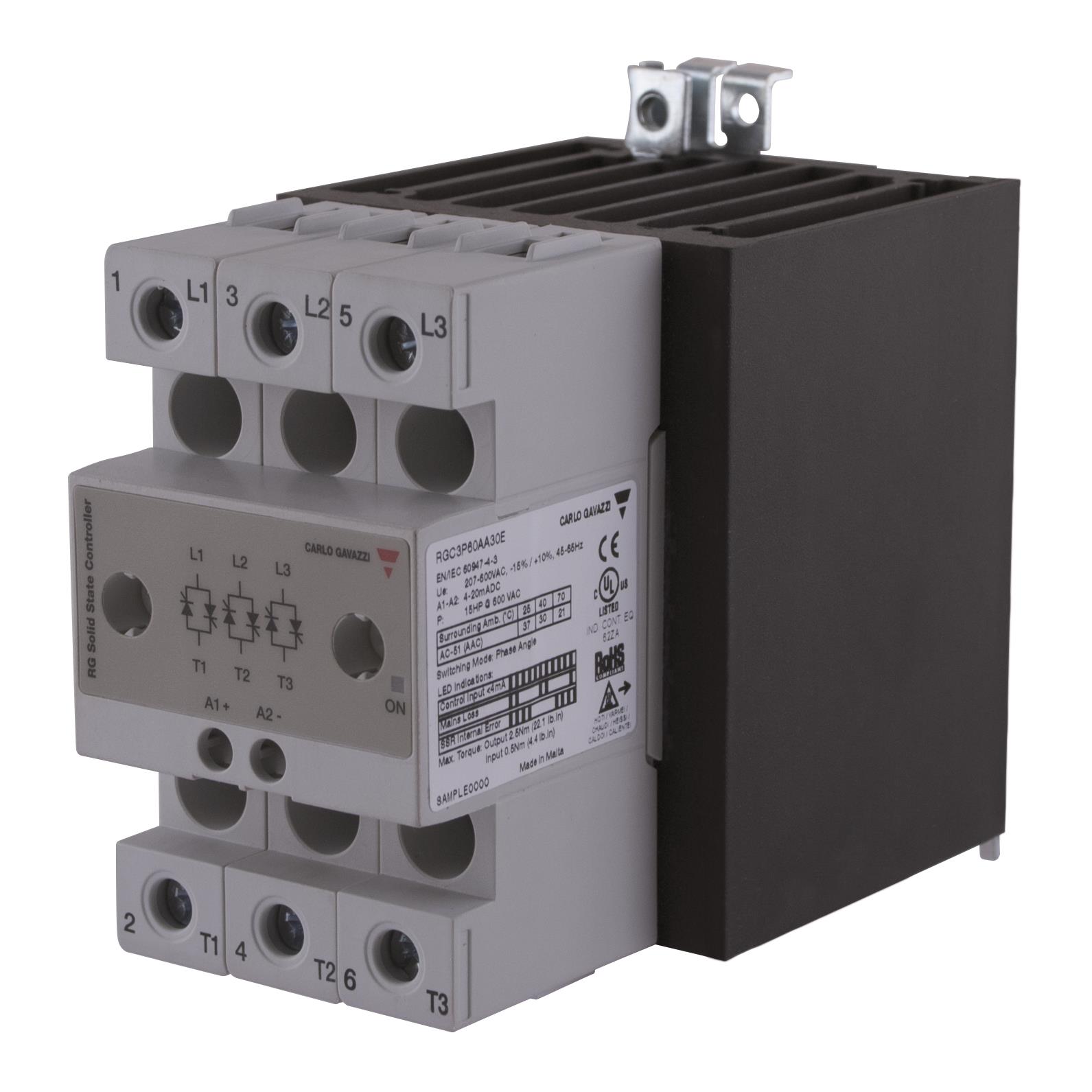 【RGC2P60AA40C1】2-POLE DIN-RAIL MOUNT SCR, PROPO