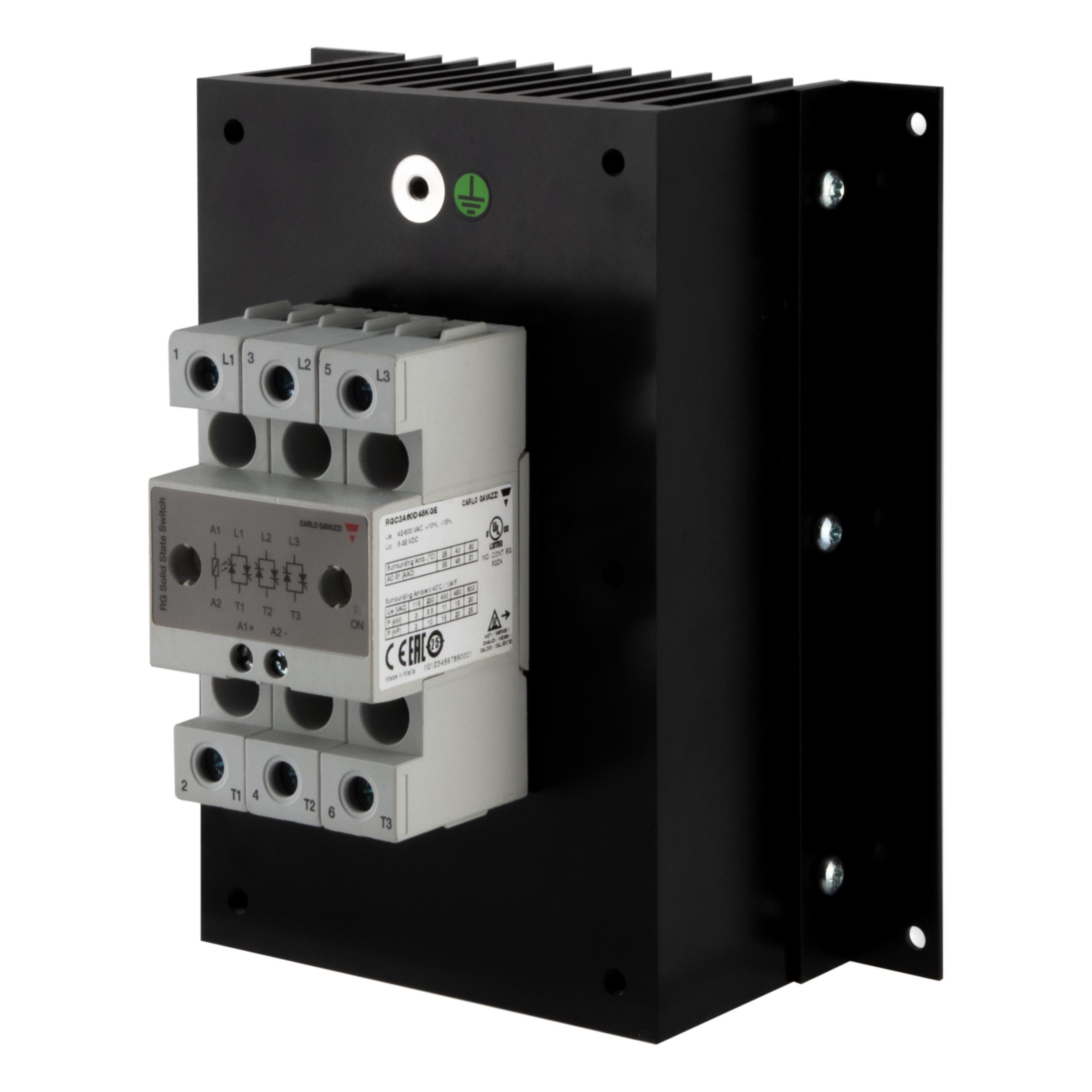 3-POLE DIN-RAIL MOUNT SSR, ZERO-【RGC3A60A48KGE】