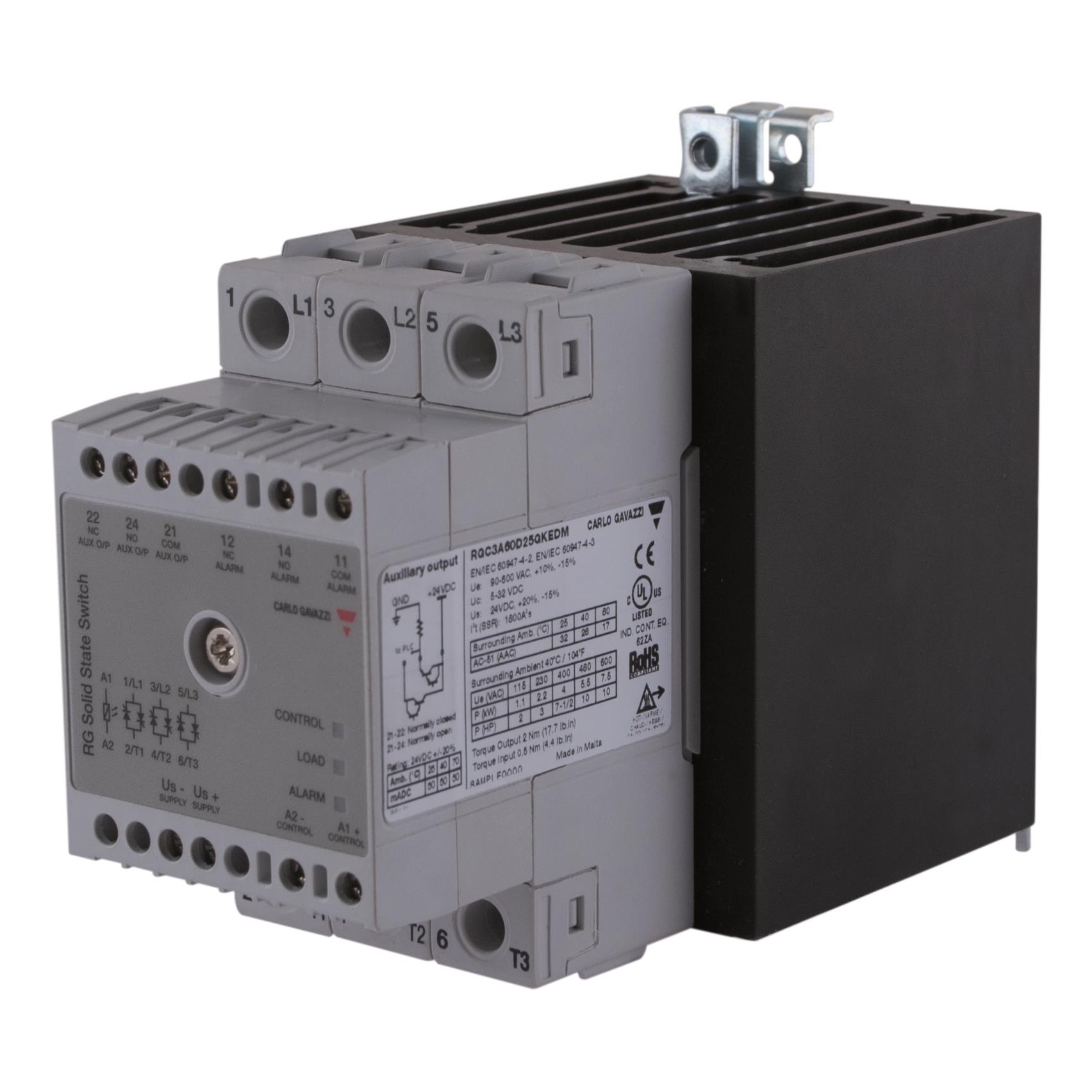 3-POLE DIN-RAIL MOUNT SSR, ZERO-【RGC3A60D25GKEDM】