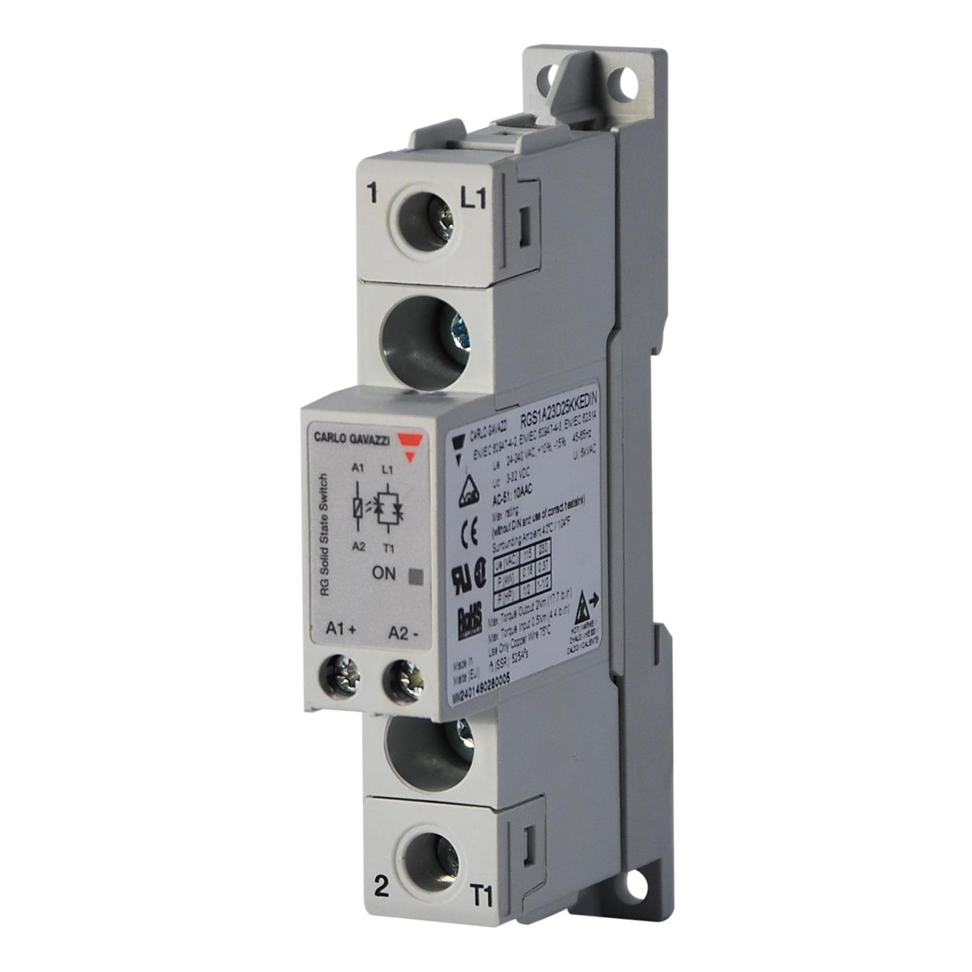 1-POLE DIN-RAIL MOUNT SSR, E-LAY【RGS1A23D25KKEDIN】
