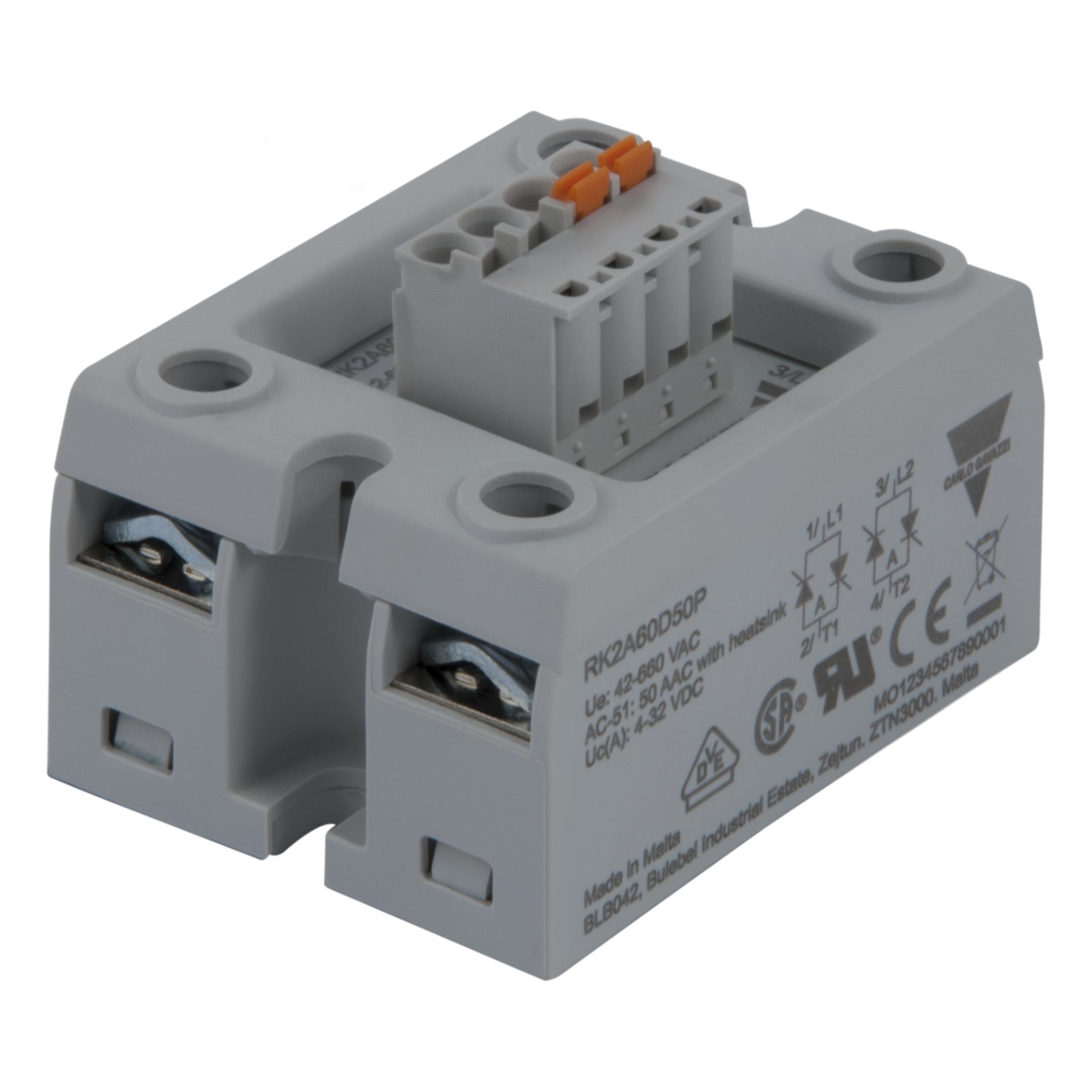 【RK2A60D50P】SSR RELAY DPST-NO 50A 42-660V