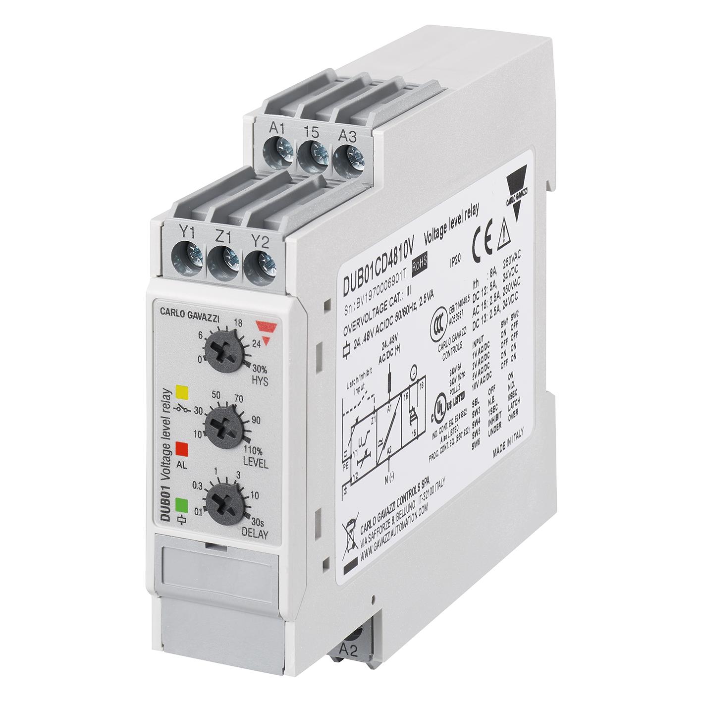 【DUB01CD4810V】1-PHASE TRUE RMS MONITORING RELA