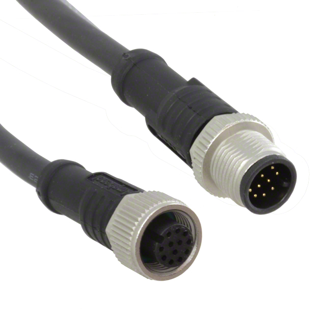 【M12A12ML-12AFL-SBA05】CIR CBL 12POS RCPT TO PLUG 1.64'