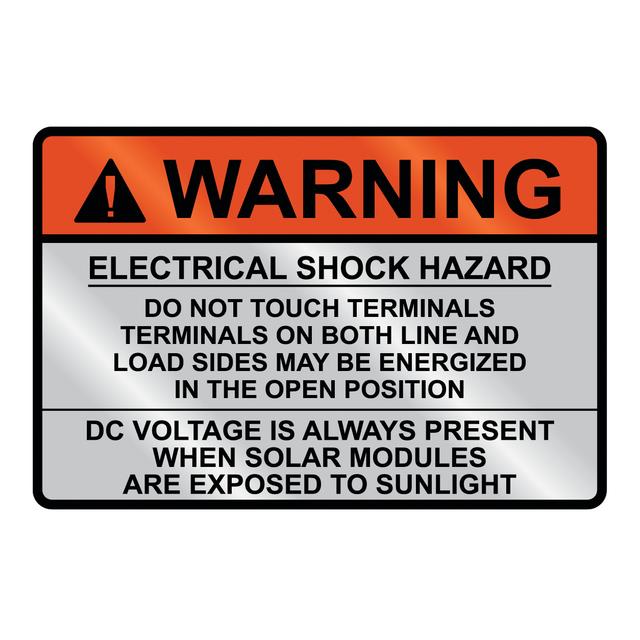 METAL SOLAR PLACRD WARNING 1=1PC【596-00829】