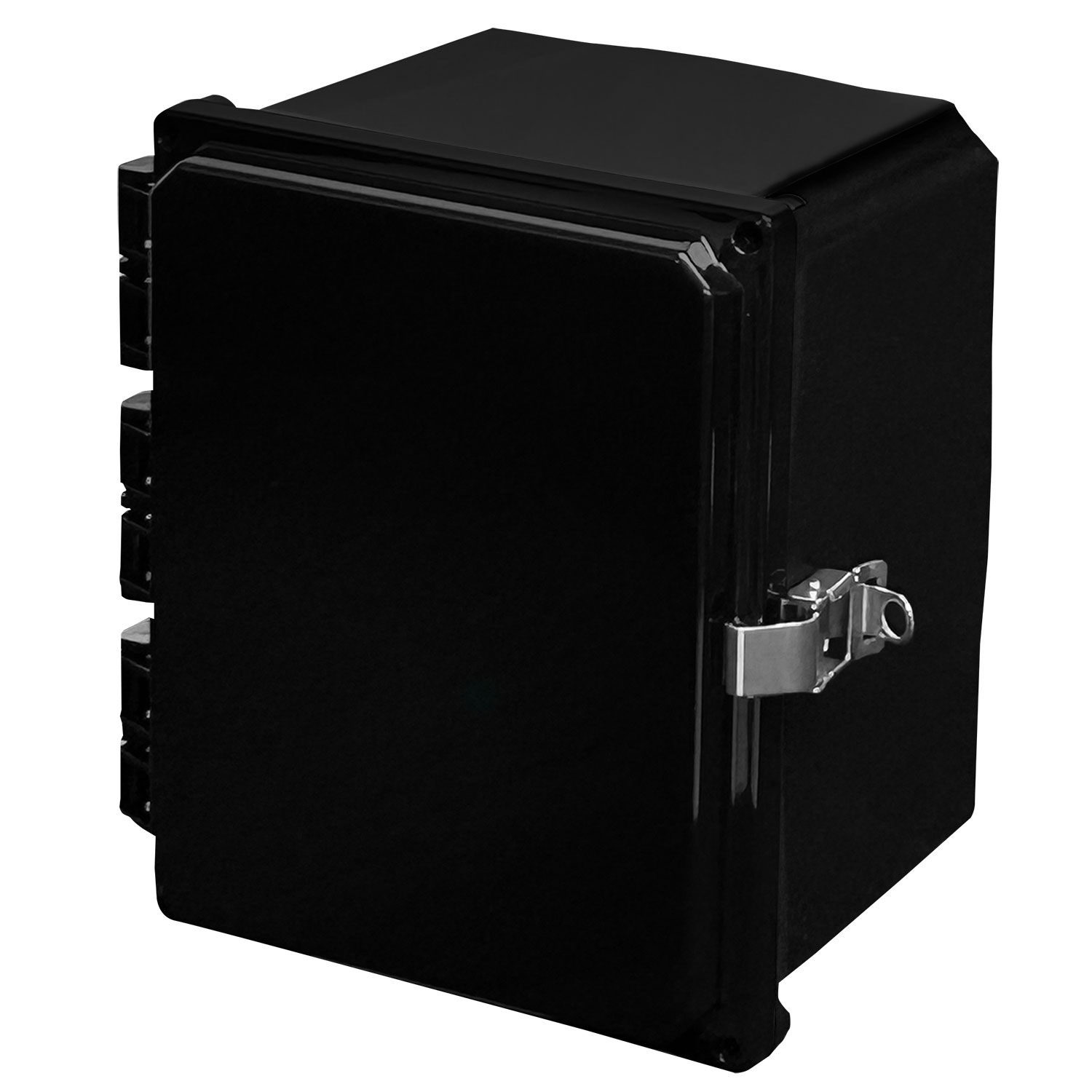 【H10086HLL-BLK】ENCL BLACK PC HINGED W LATCH 10X