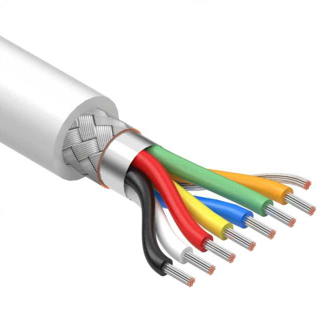 【30-01068】CABLE 7CON 24AWG WHT SHLD 502'