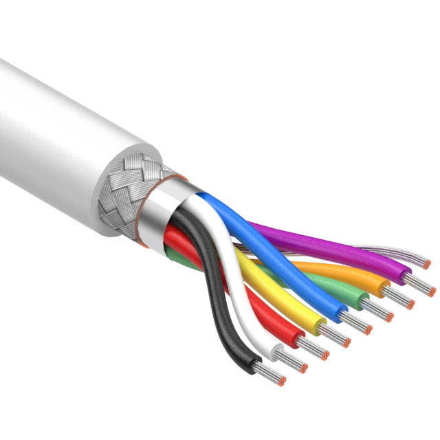 【30-01080】CABLE 8CON 24AWG WHT SHLD 502'