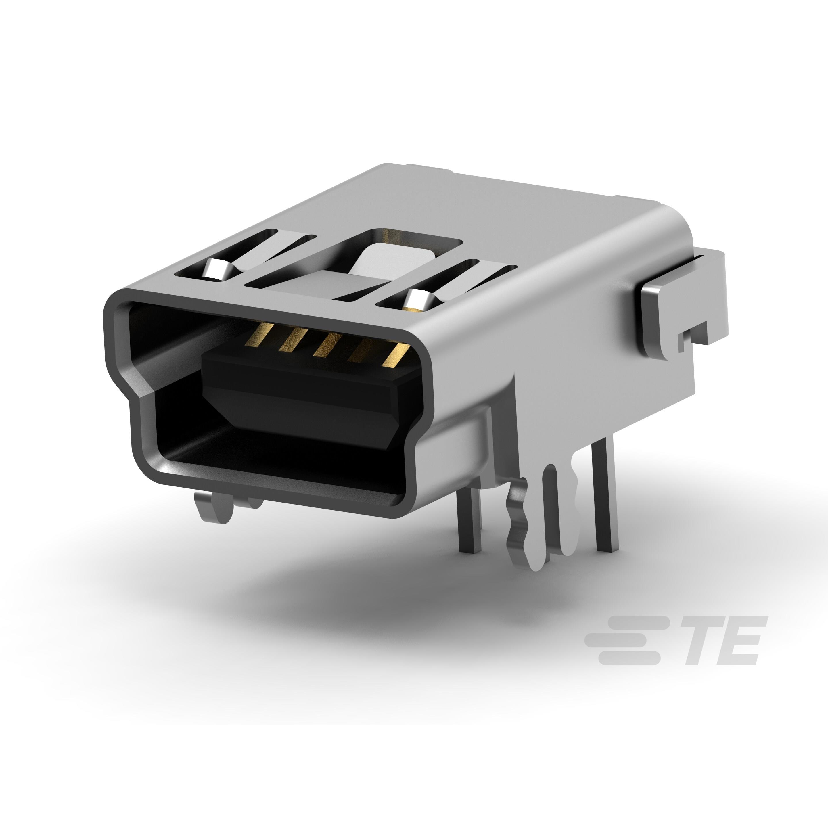 CONN RCP USB2.0 MINI B 5POS R/A【1-1734510-1】