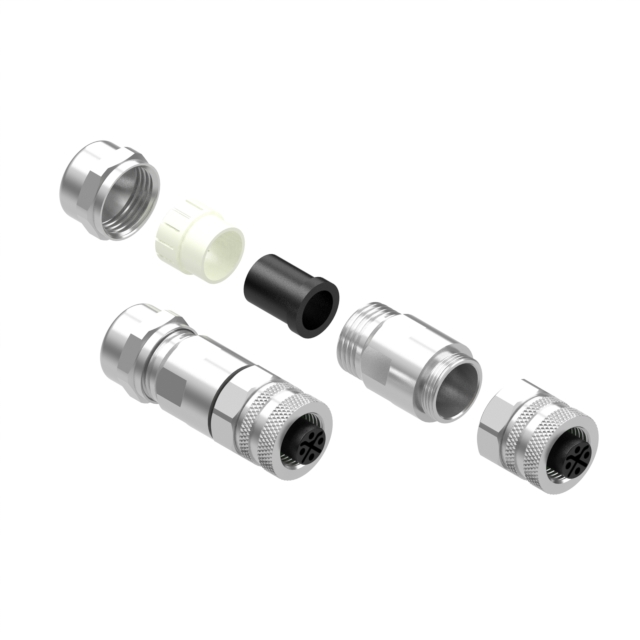 【55-00455】CONN RCPT FMALE 4P GOLD SLDR CUP