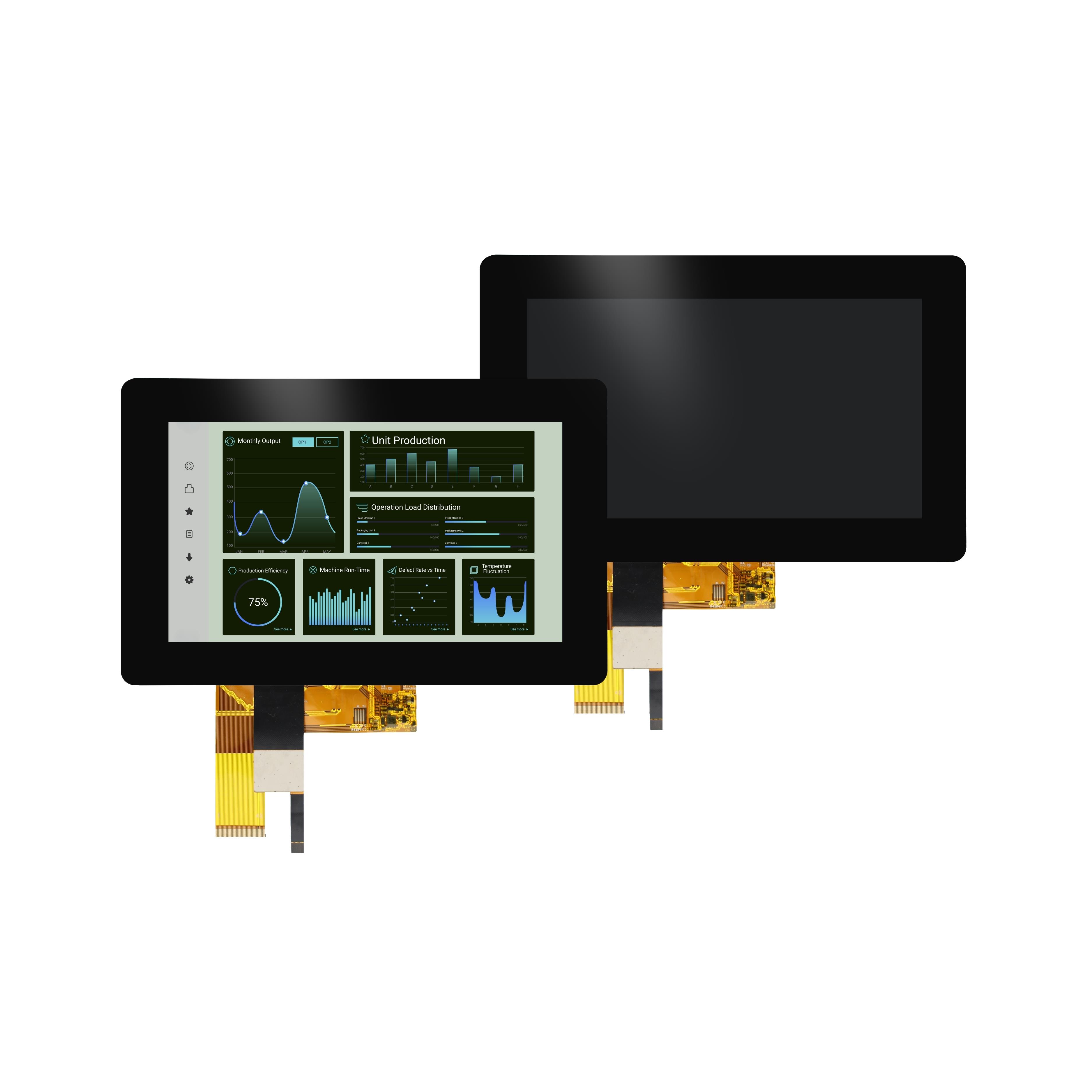 7.0  IPS TFT-LCD,  NON TOUCH WIT【4DLCD-70-800-480-NT-CLB-1000-R】