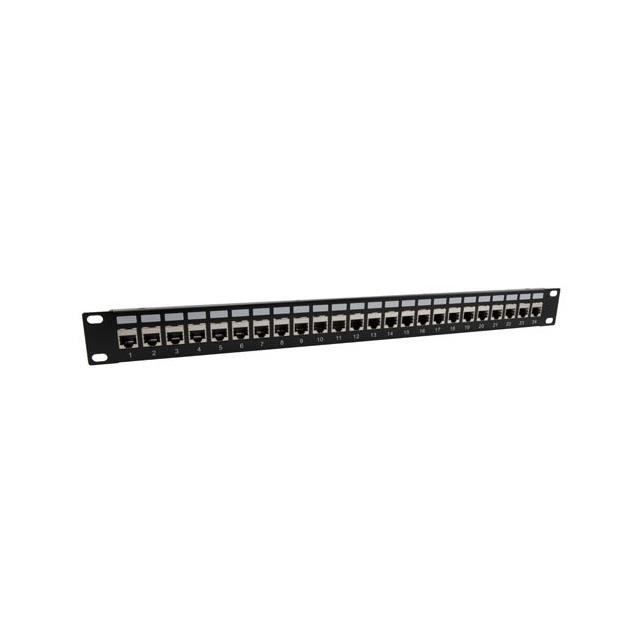 【PR175-SC6-24-CM】PNL,1U RACK W/24 C6 SHLD CPLR+CM